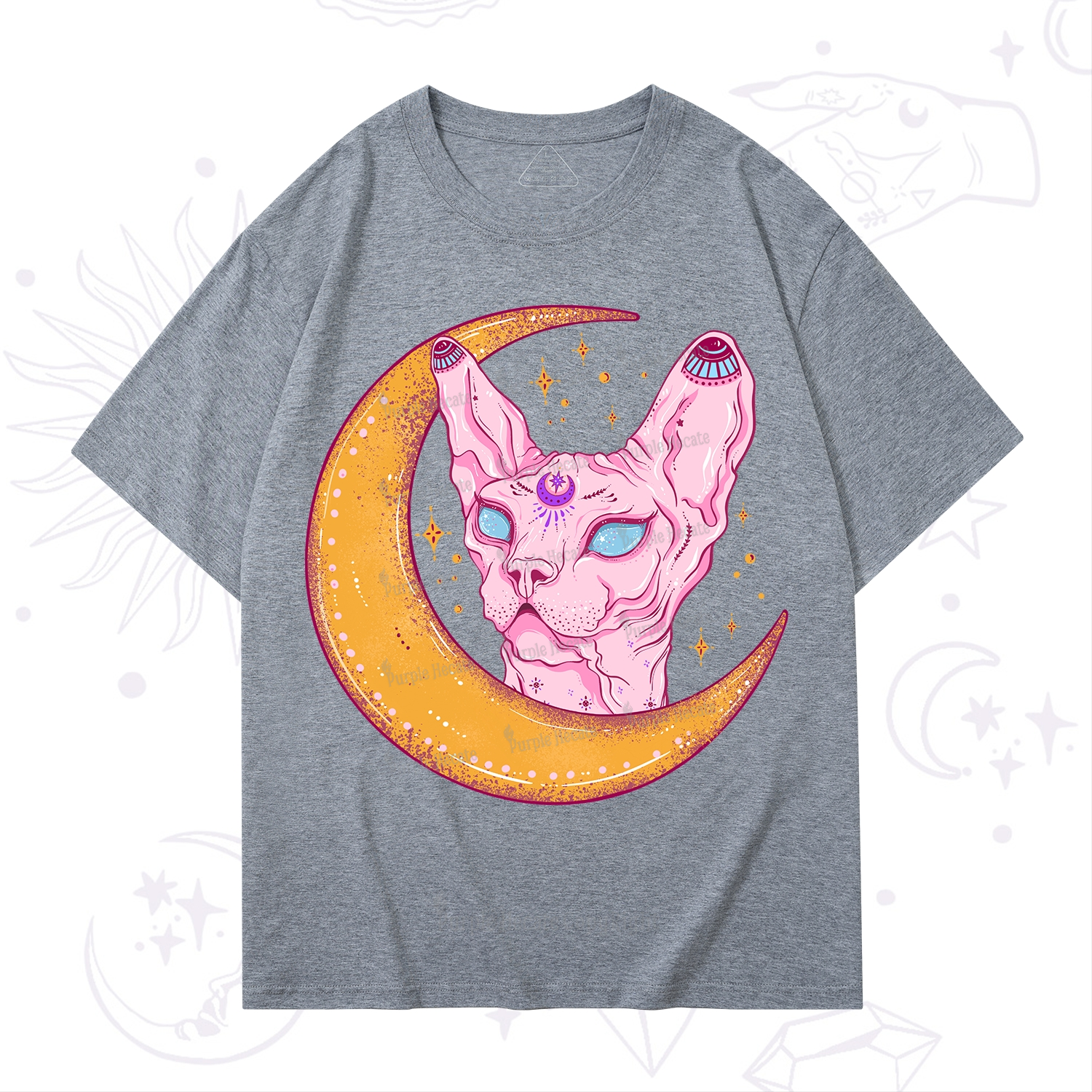 Purplehecate Mystical Witchy Cat T-Shirt