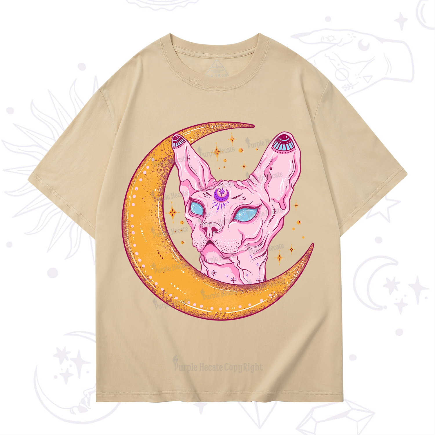 Purplehecate Mystical Witchy Cat T-Shirt