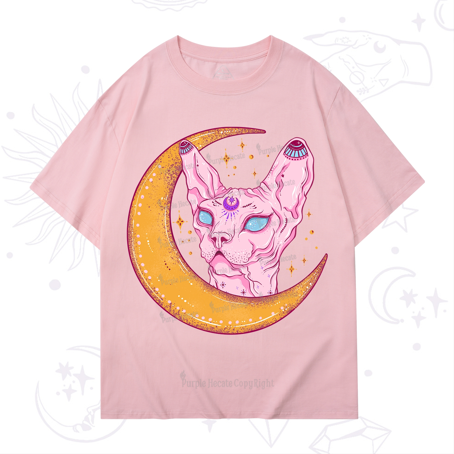 Purplehecate Mystical Witchy Cat T-Shirt
