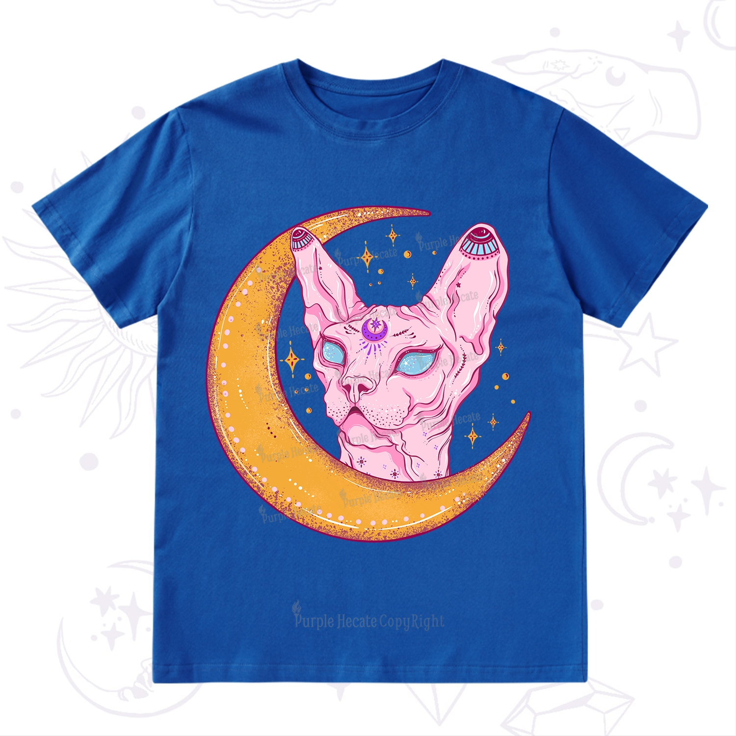 Purplehecate Mystical Witchy Cat T-Shirt