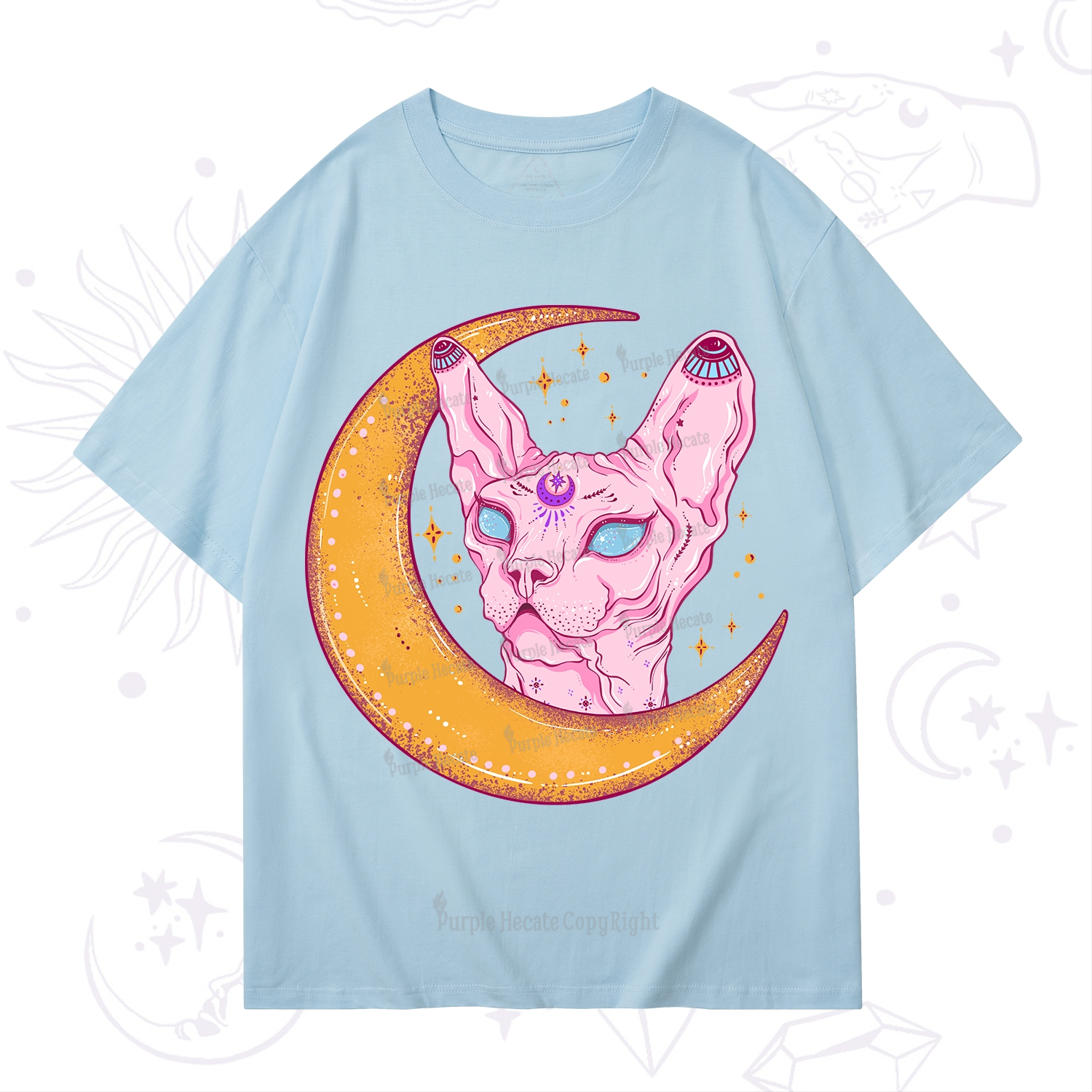 Purplehecate Mystical Witchy Cat T-Shirt