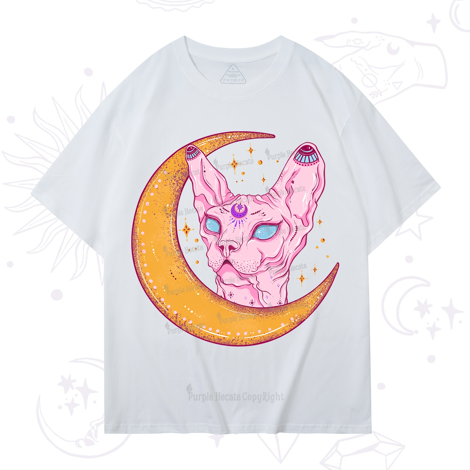 Purplehecate Mystical Witchy Cat T-Shirt