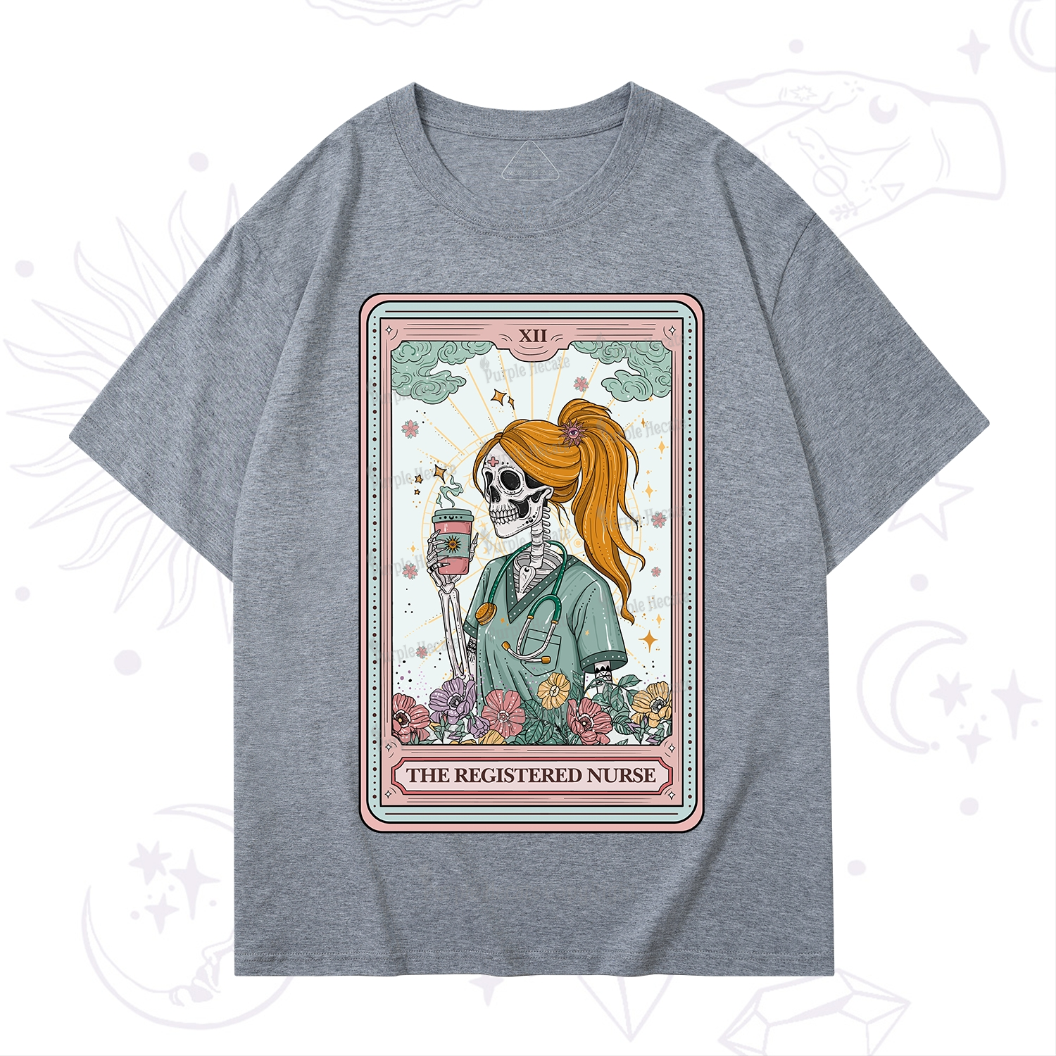 Purplehecate The Registered Nurse Skeleton Tarot T-Shirt