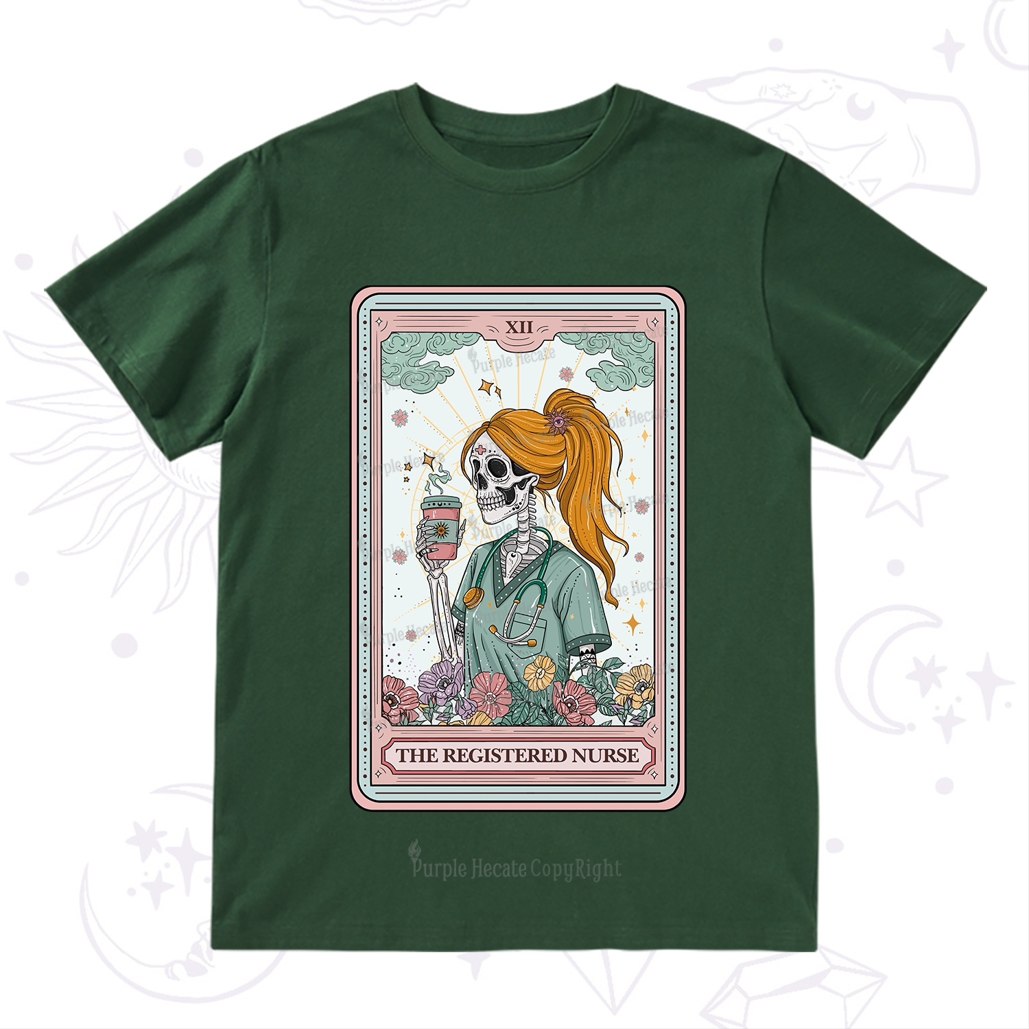 Purplehecate The Registered Nurse Skeleton Tarot T-Shirt