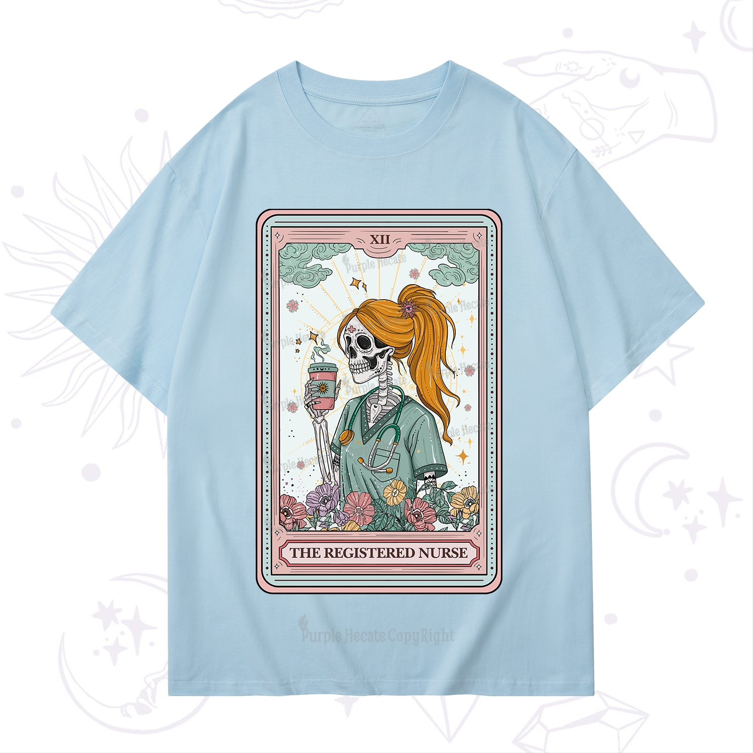 Purplehecate The Registered Nurse Skeleton Tarot T-Shirt