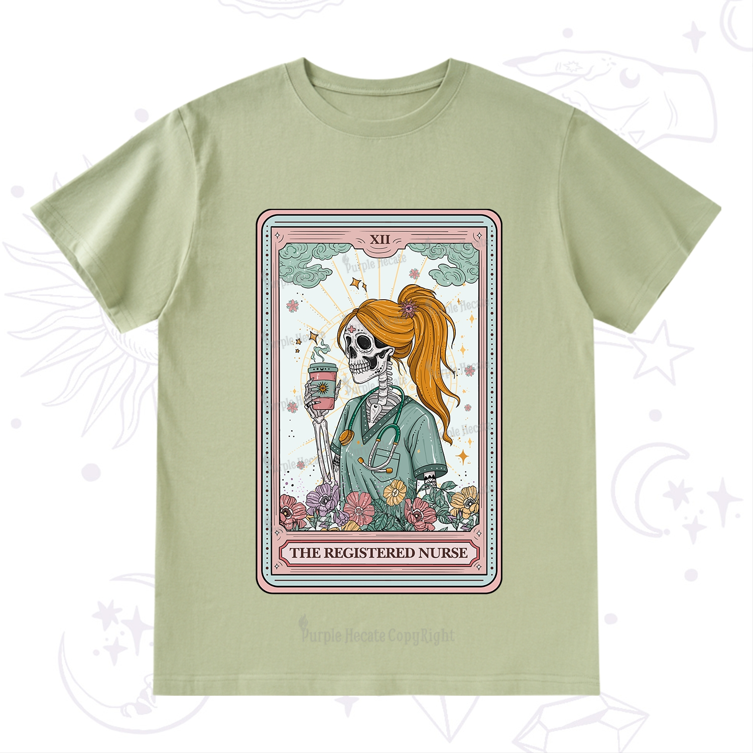 Purplehecate The Registered Nurse Skeleton Tarot T-Shirt