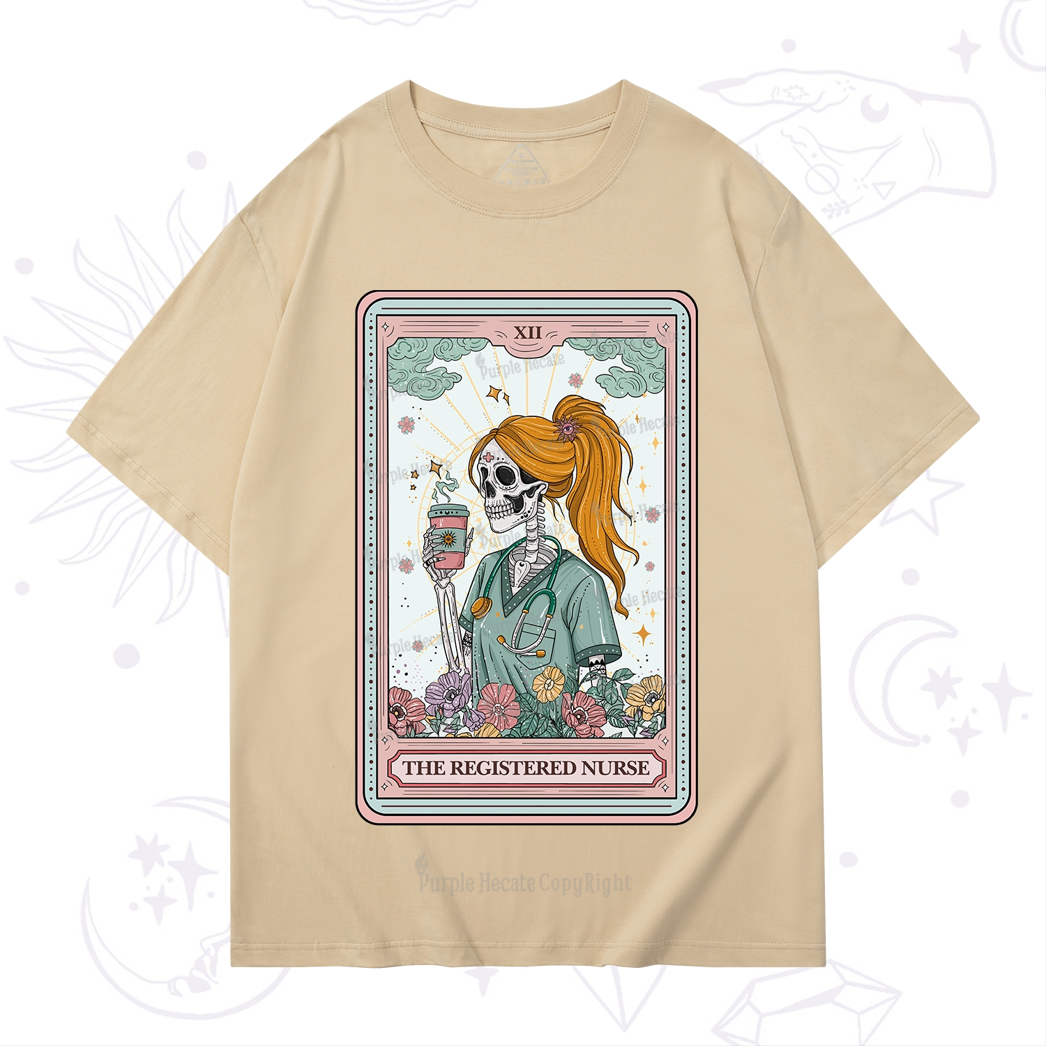 Purplehecate The Registered Nurse Skeleton Tarot T-Shirt