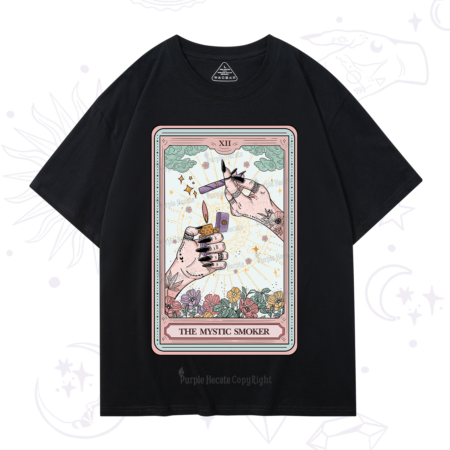 Purplehecate The Mystic Smoker Tarot Card T-Shirt