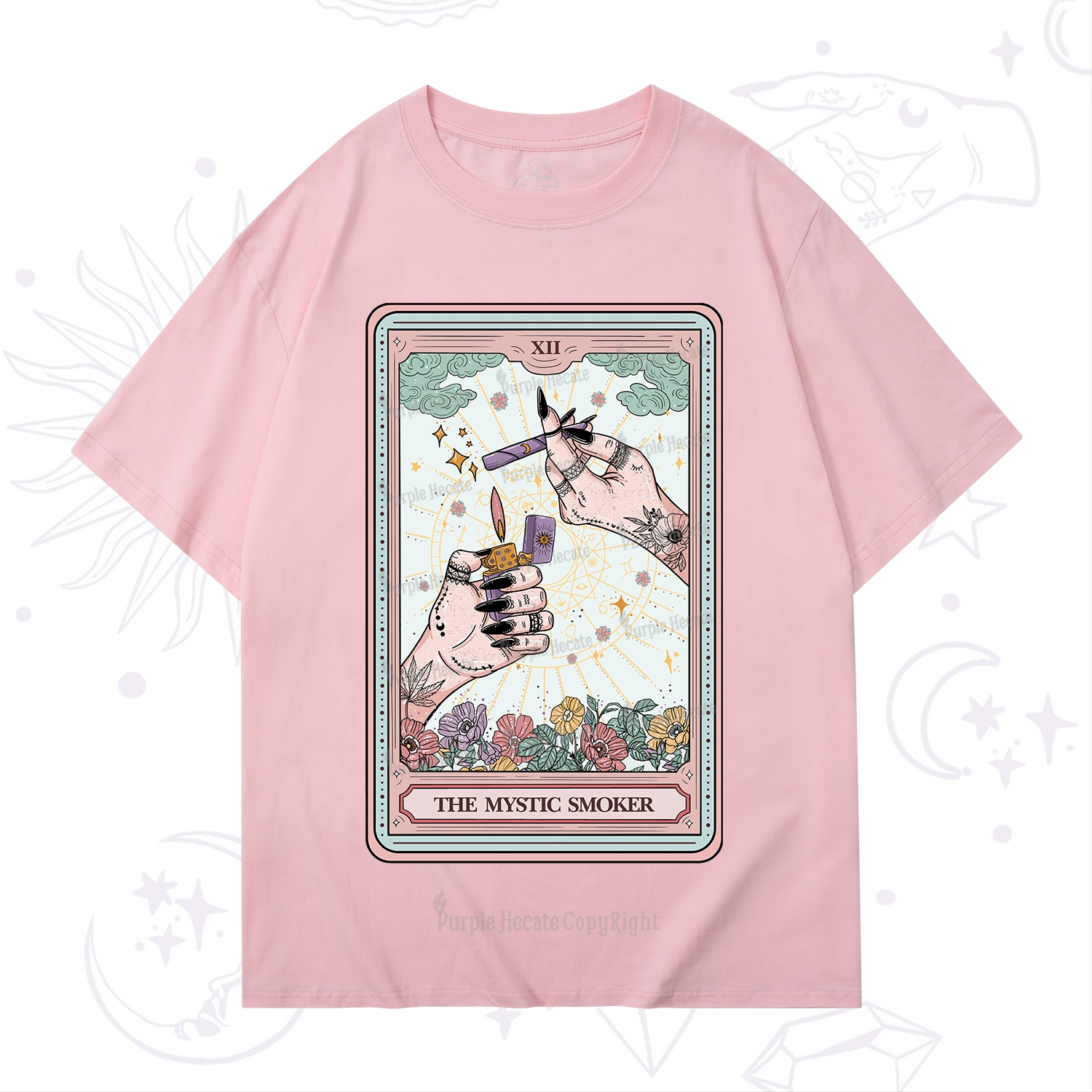 Purplehecate The Mystic Smoker Tarot Card T-Shirt