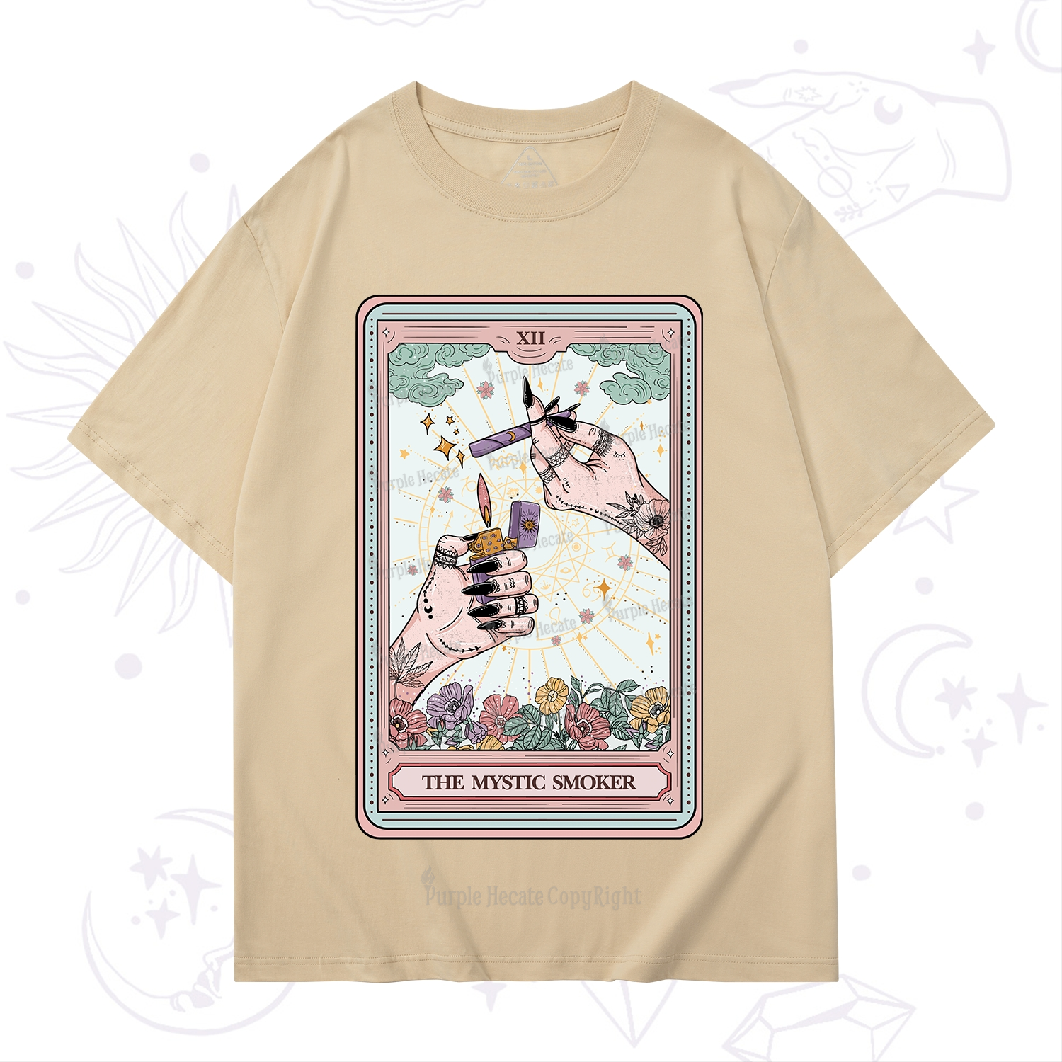 Purplehecate The Mystic Smoker Tarot Card T-Shirt