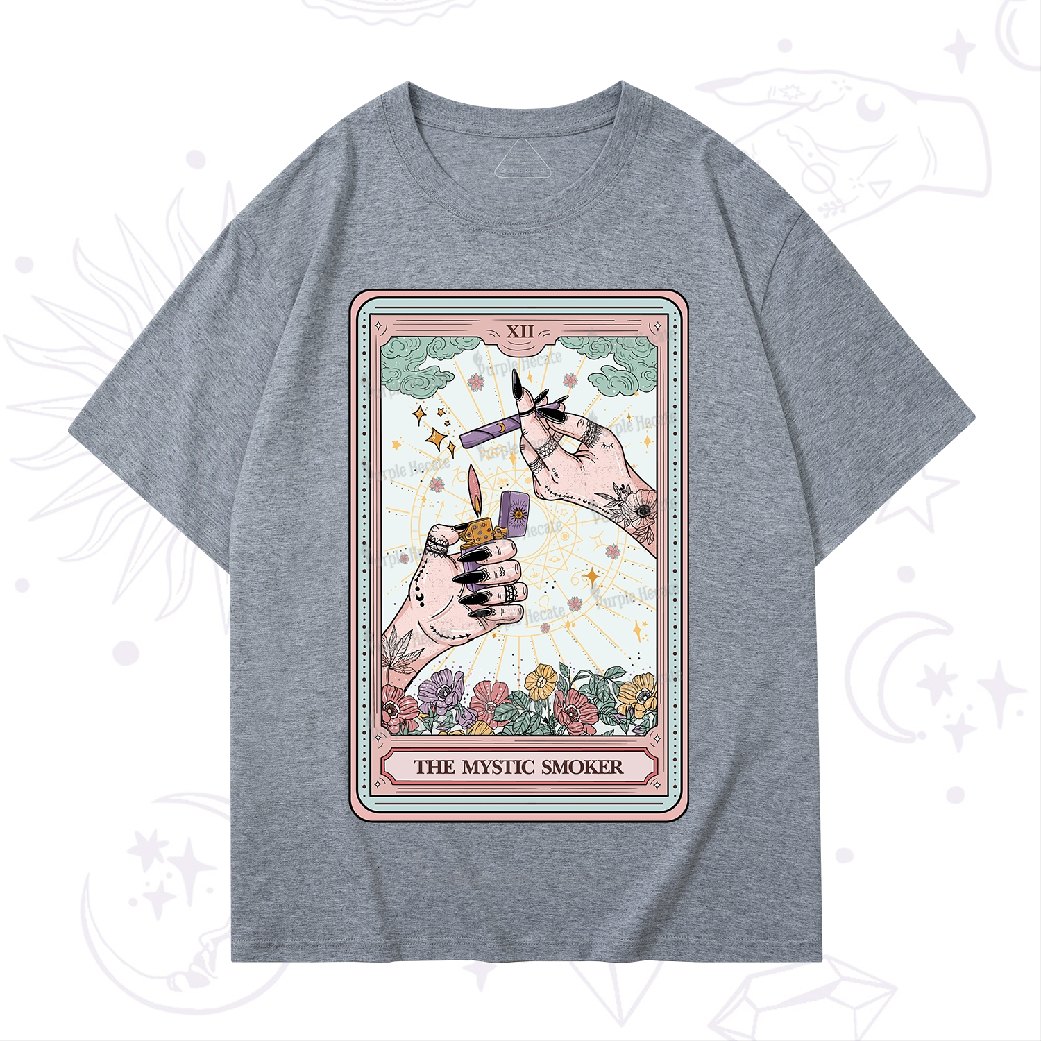 Purplehecate The Mystic Smoker Tarot Card T-Shirt