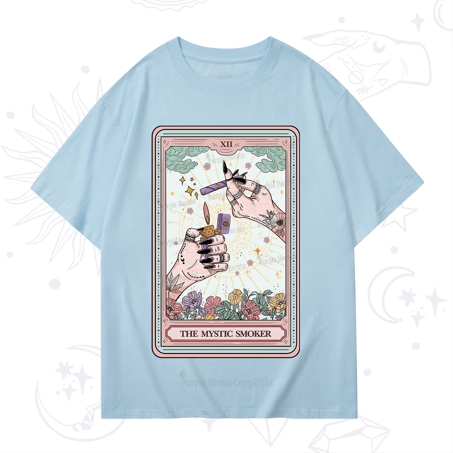 Purplehecate The Mystic Smoker Tarot Card T-Shirt