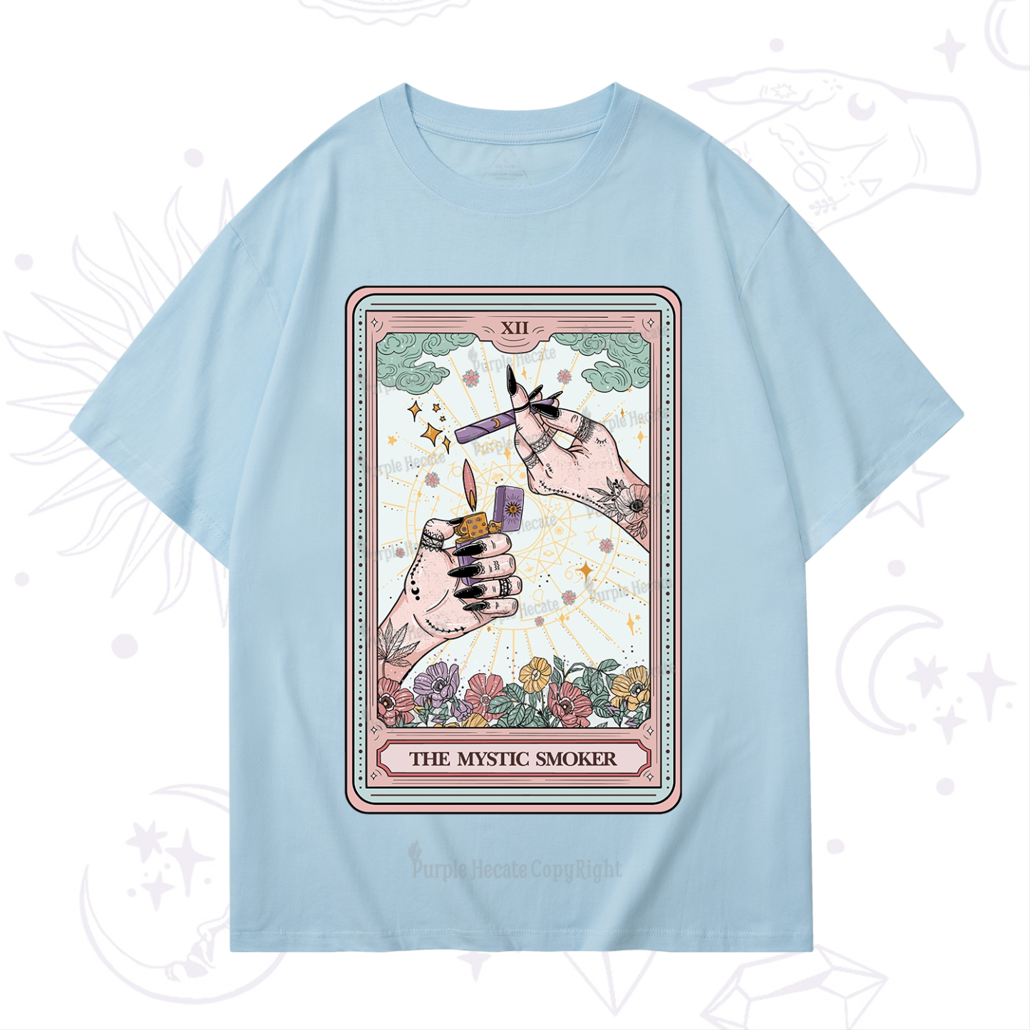 Purplehecate The Mystic Smoker Tarot Card T-Shirt