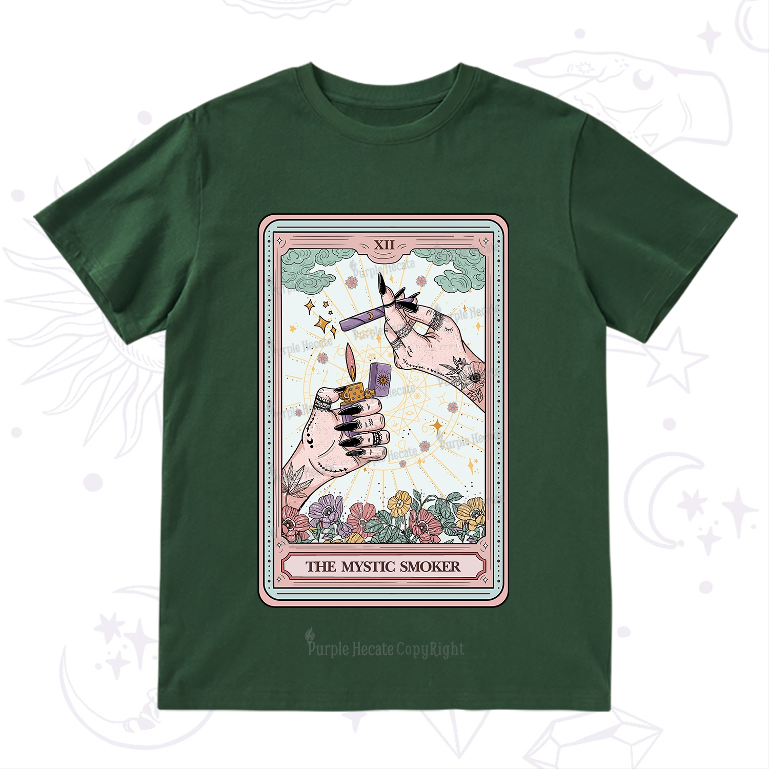 Purplehecate The Mystic Smoker Tarot Card T-Shirt
