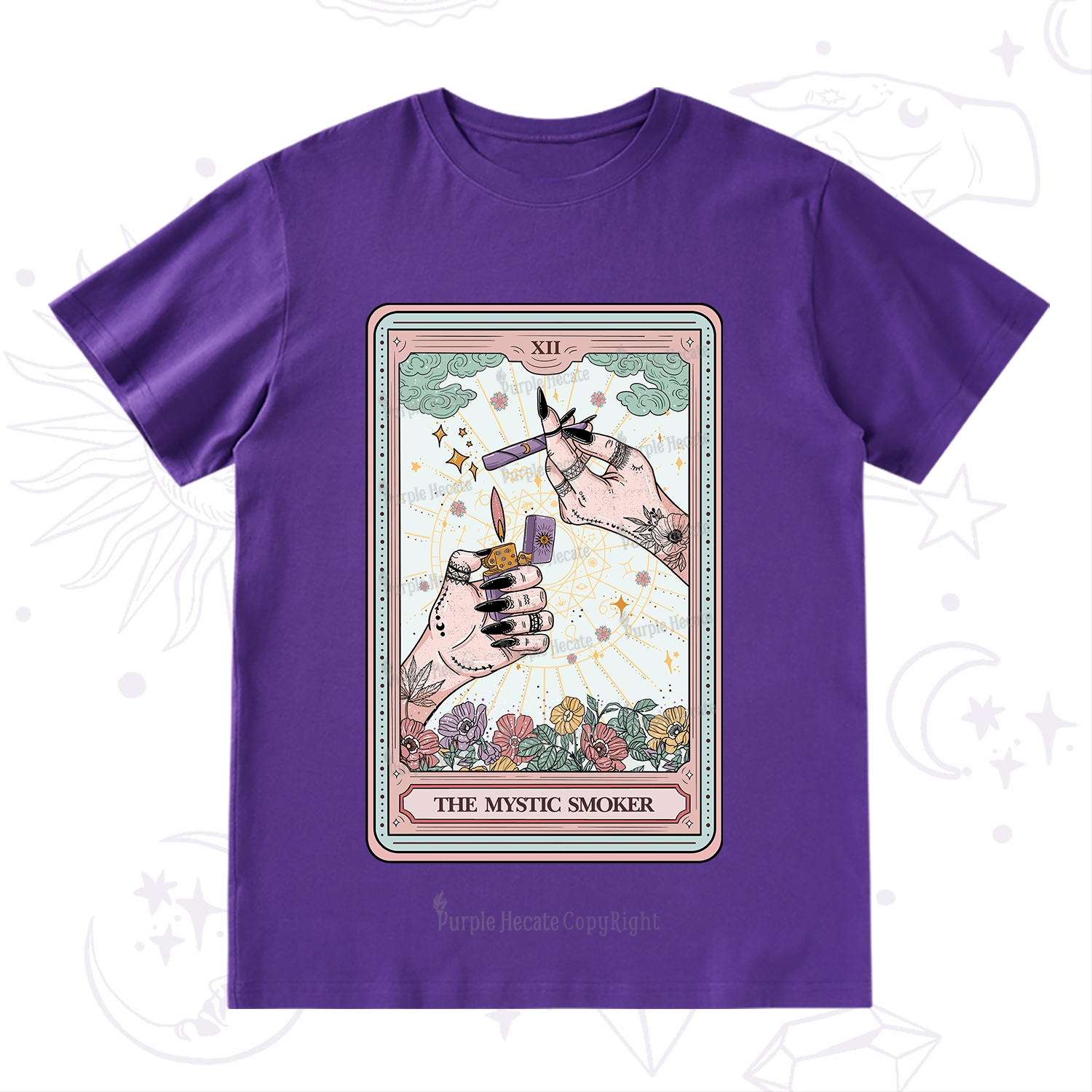 Purplehecate The Mystic Smoker Tarot Card T-Shirt