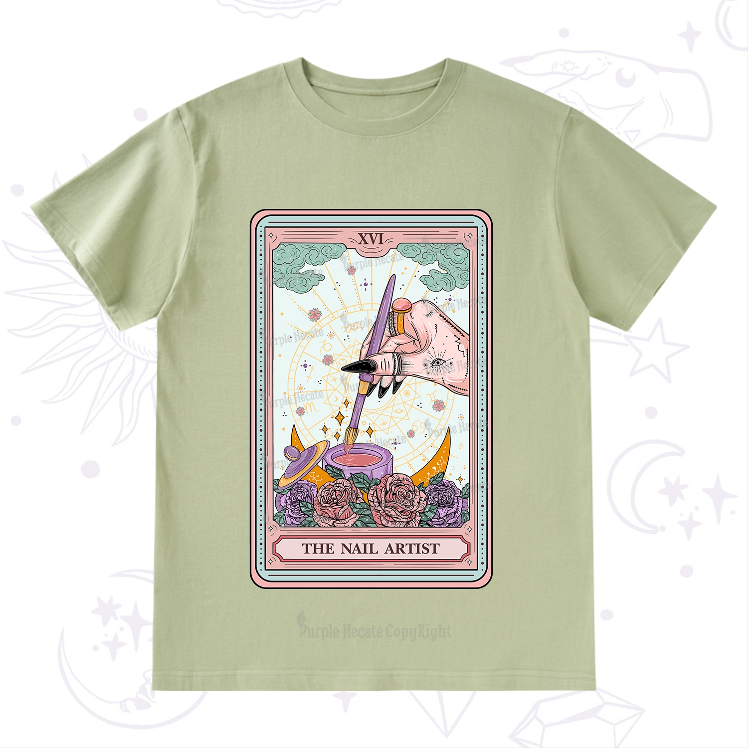 Purplehecate The Nail Artsit Tarot Card T-Shirt