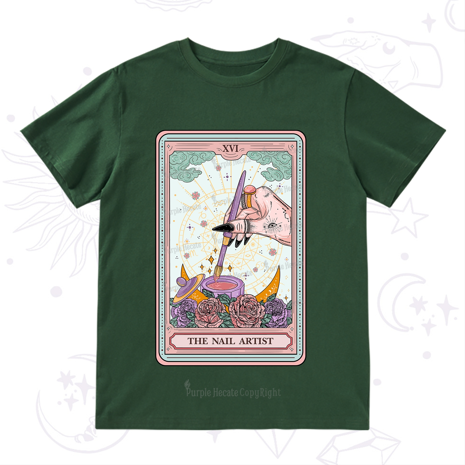 Purplehecate The Nail Artsit Tarot Card T-Shirt