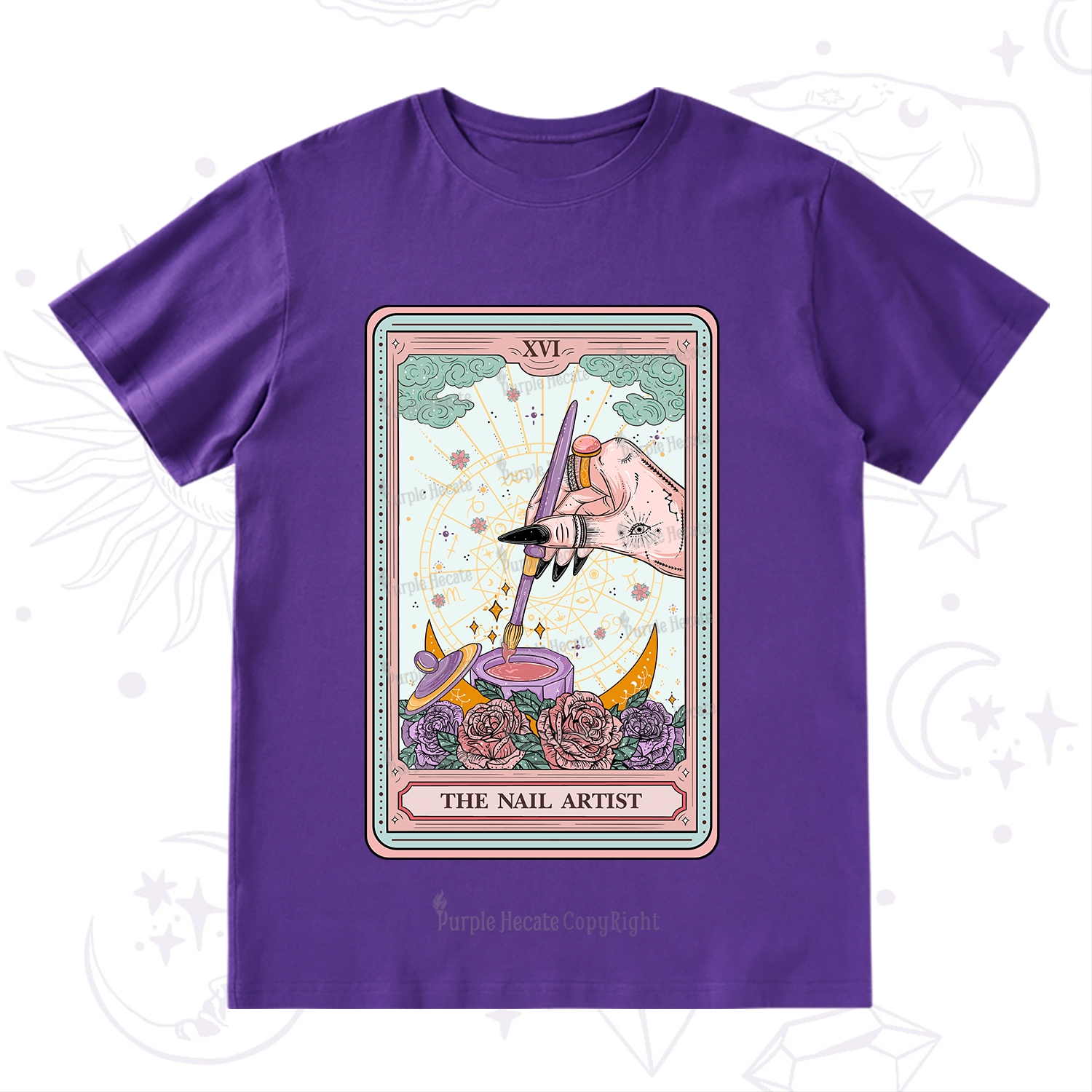 Purplehecate The Nail Artsit Tarot Card T-Shirt