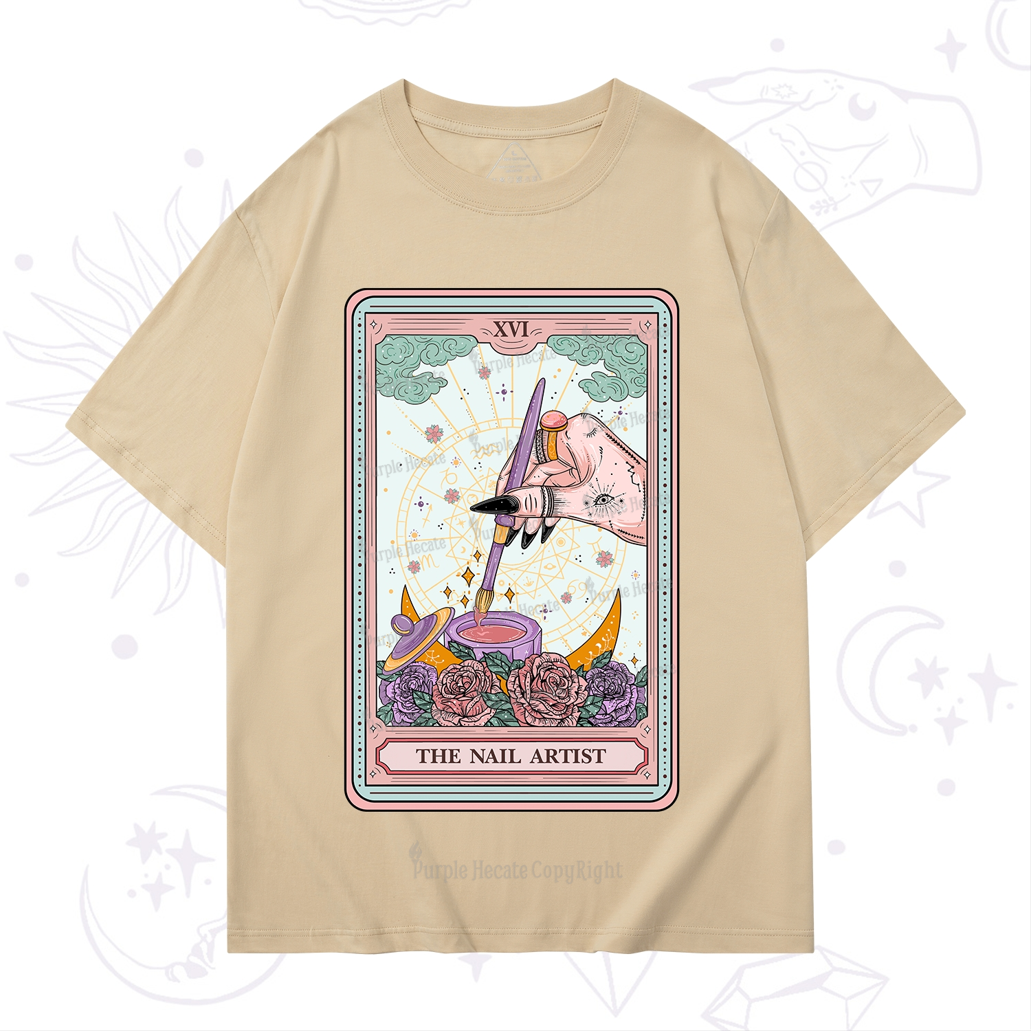 Purplehecate The Nail Artsit Tarot Card T-Shirt