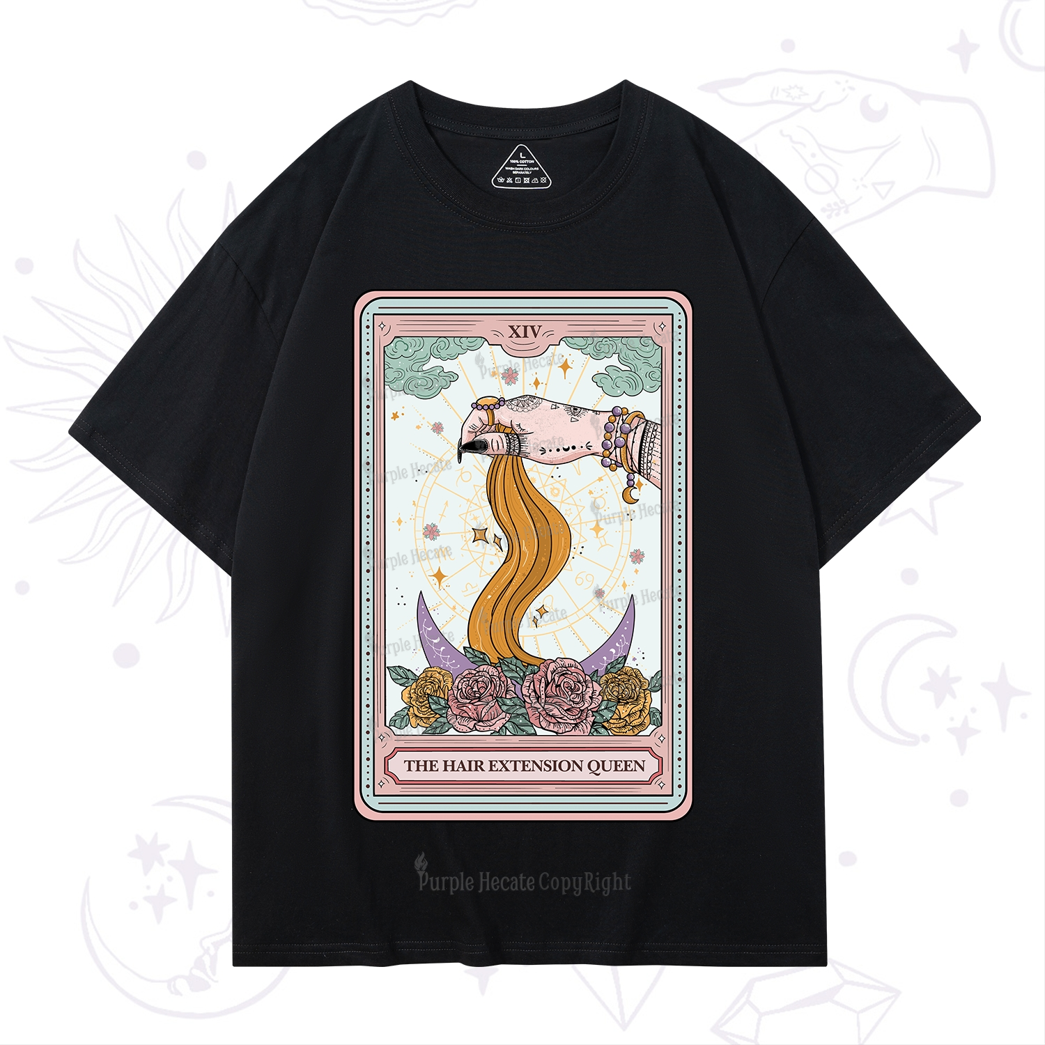 Purplehecate The Hair Extension Queen Tarot Card T-Shirt