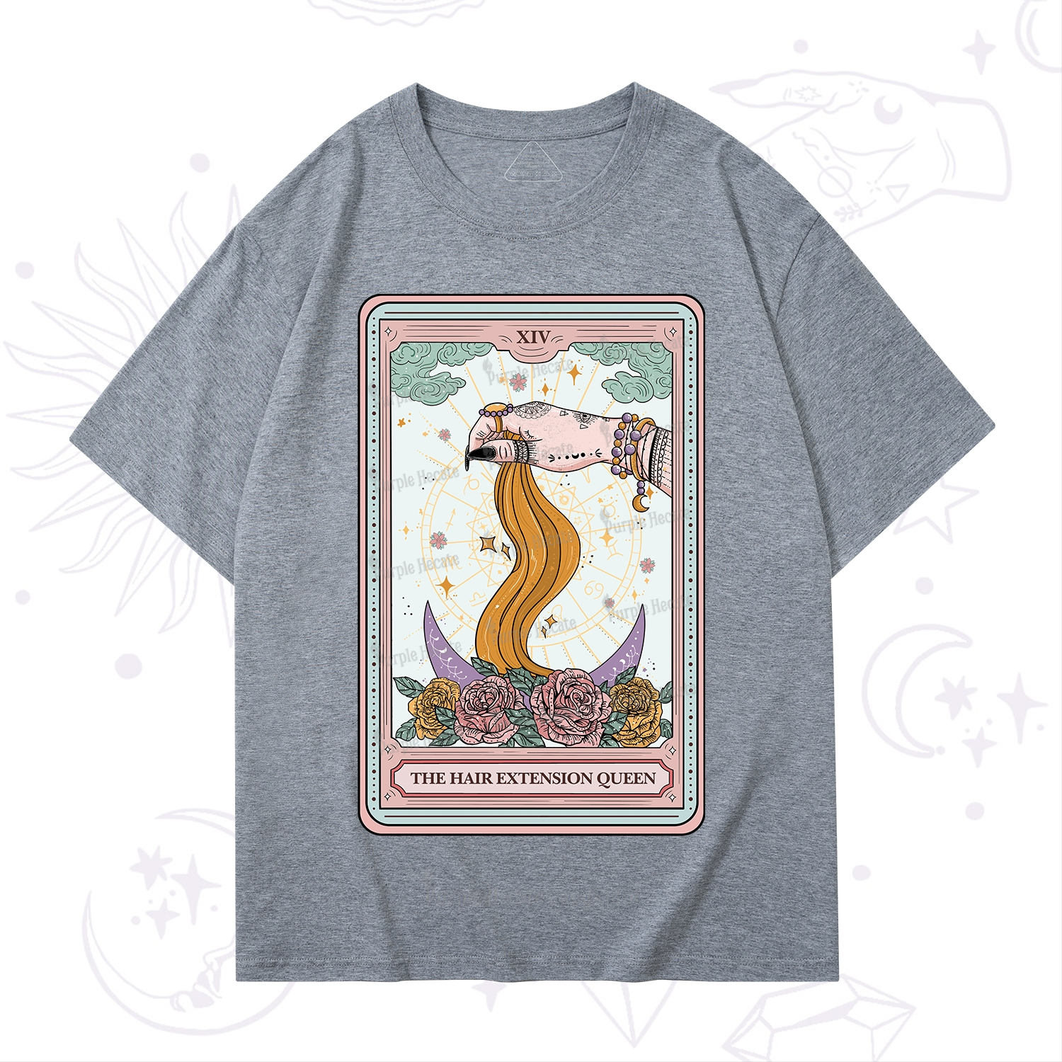 Purplehecate The Hair Extension Queen Tarot Card T-Shirt