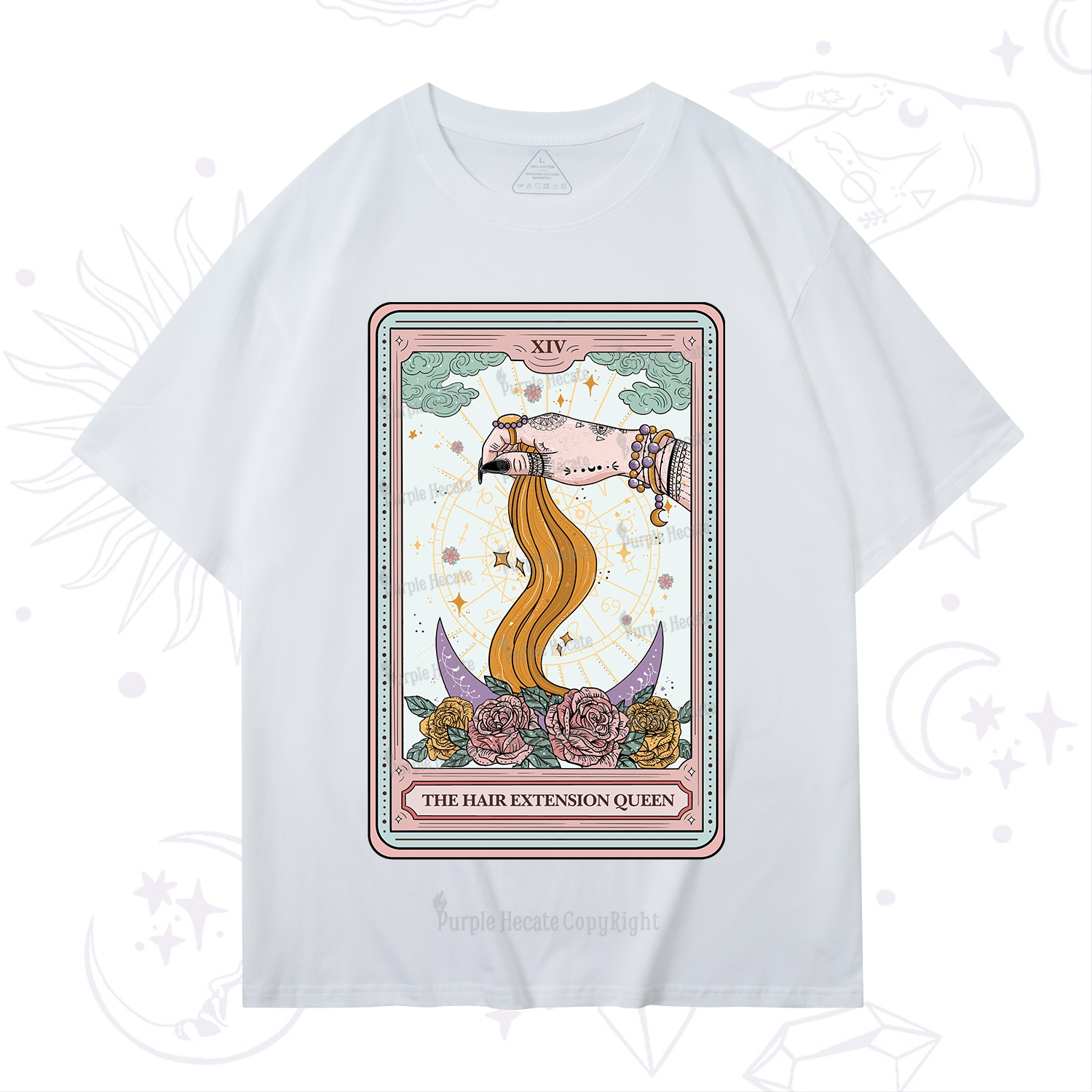 Purplehecate The Hair Extension Queen Tarot Card T-Shirt
