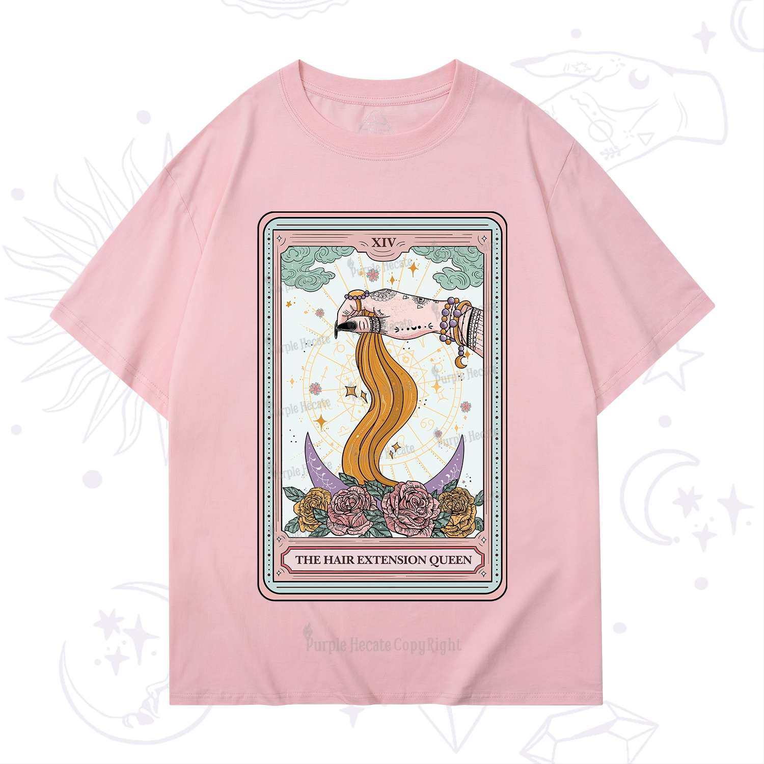 Purplehecate The Hair Extension Queen Tarot Card T-Shirt