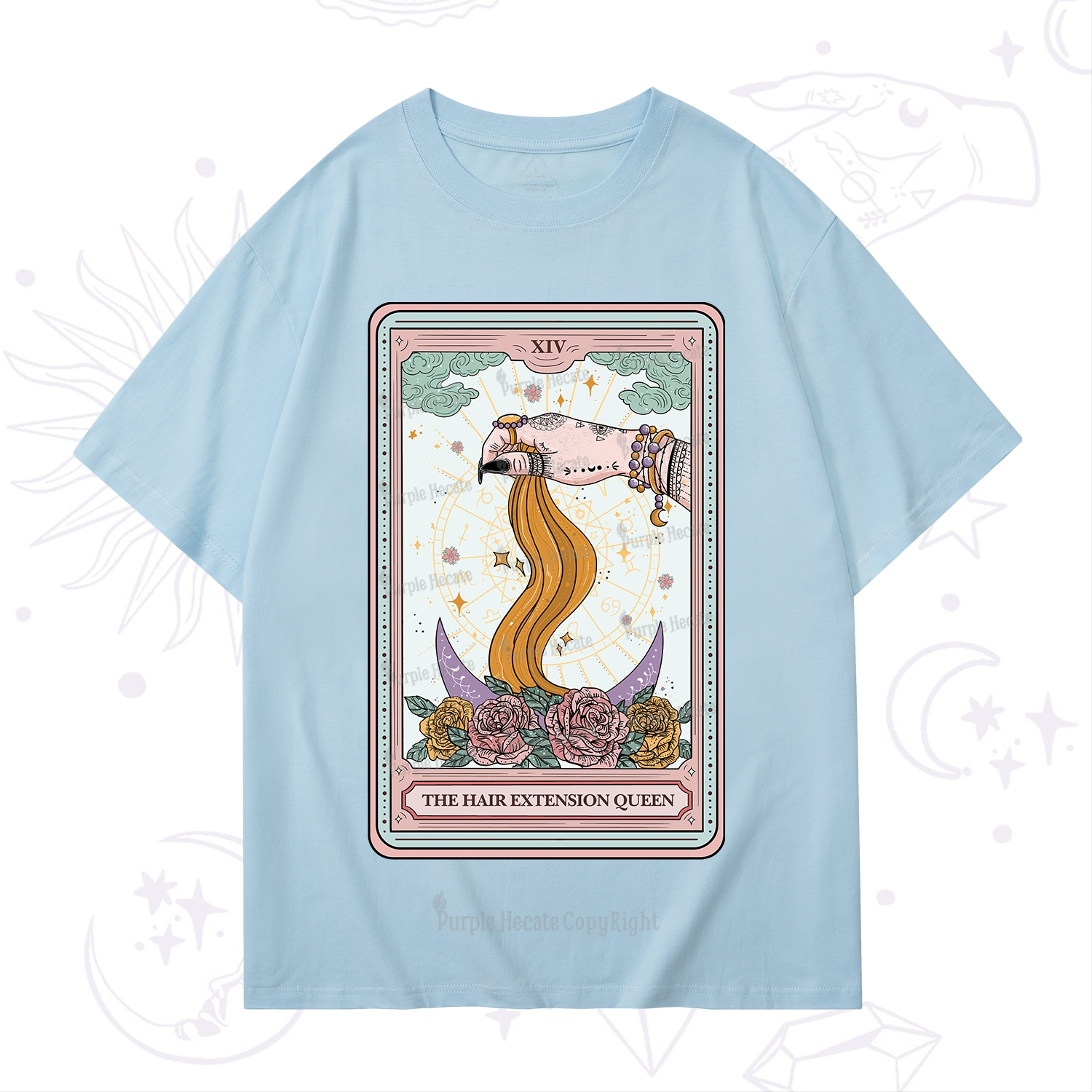 Purplehecate The Hair Extension Queen Tarot Card T-Shirt