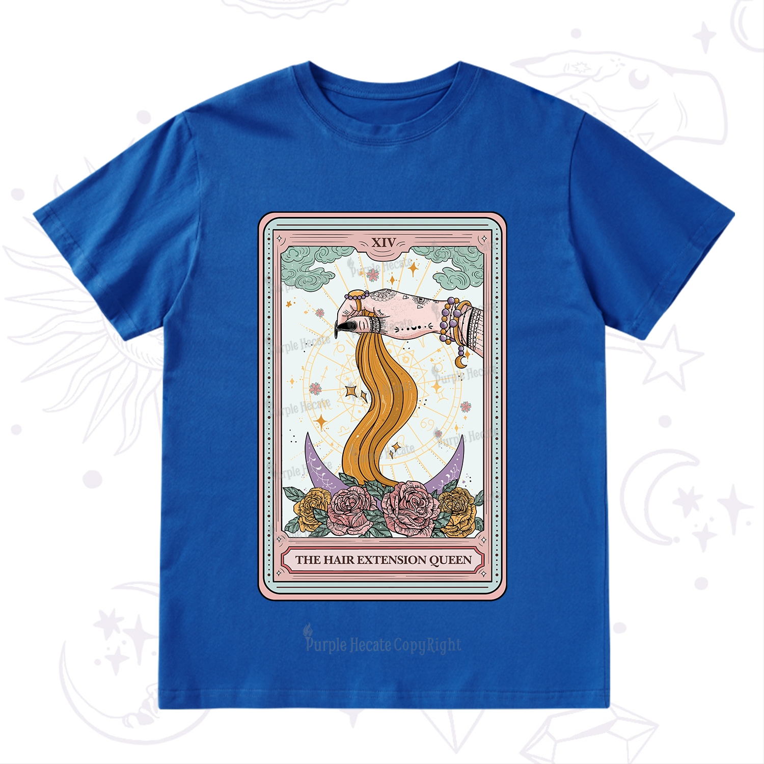 Purplehecate The Hair Extension Queen Tarot Card T-Shirt
