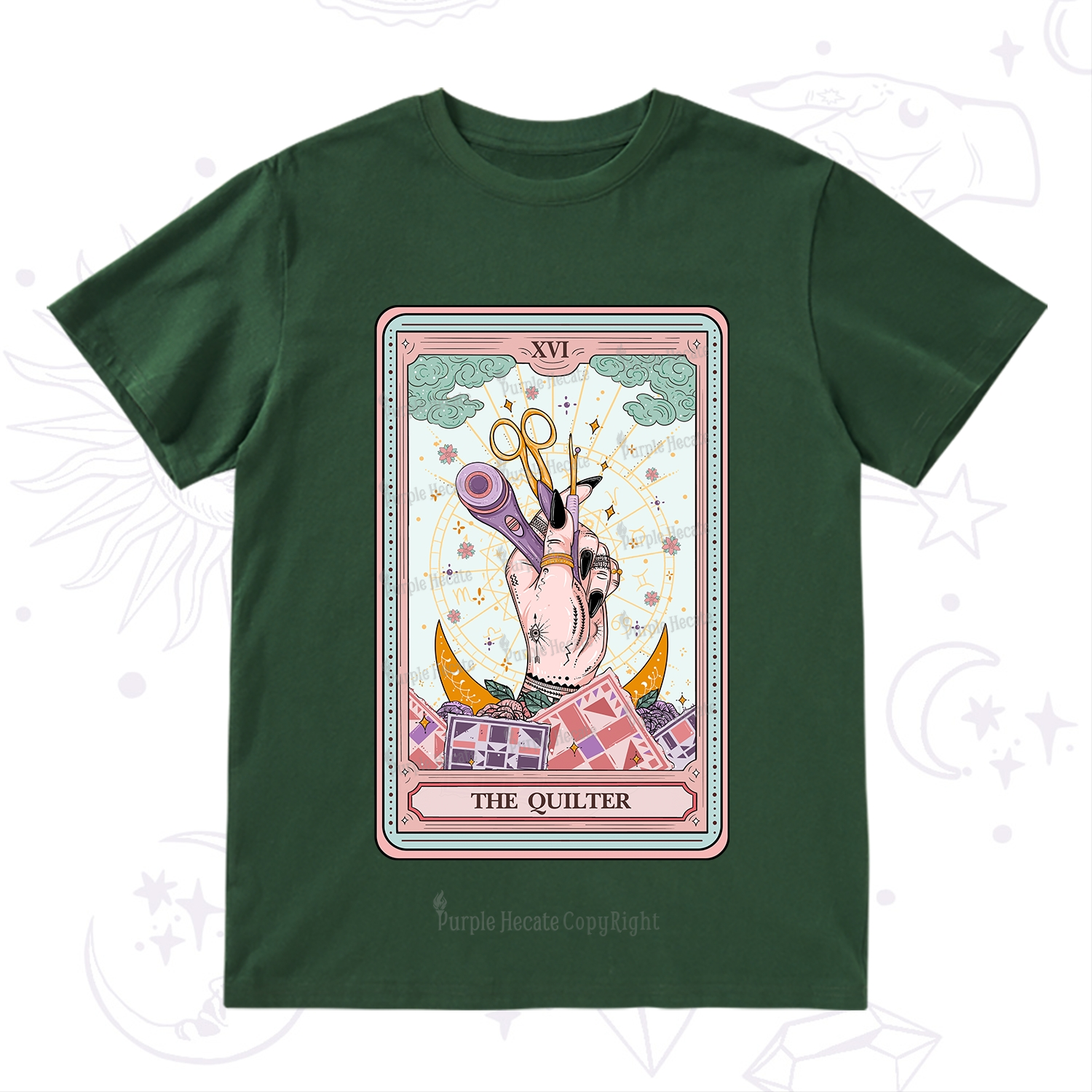 Purplehecate The Quilter Tarot Card T-Shirt