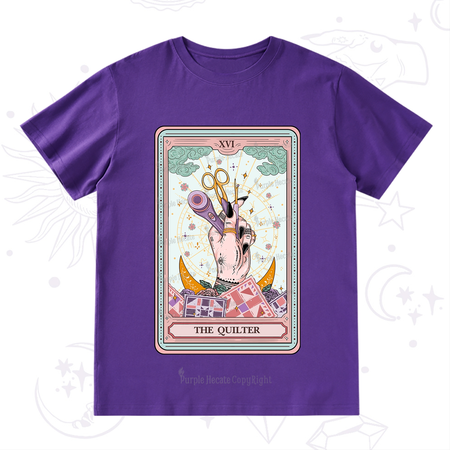 Purplehecate The Quilter Tarot Card T-Shirt