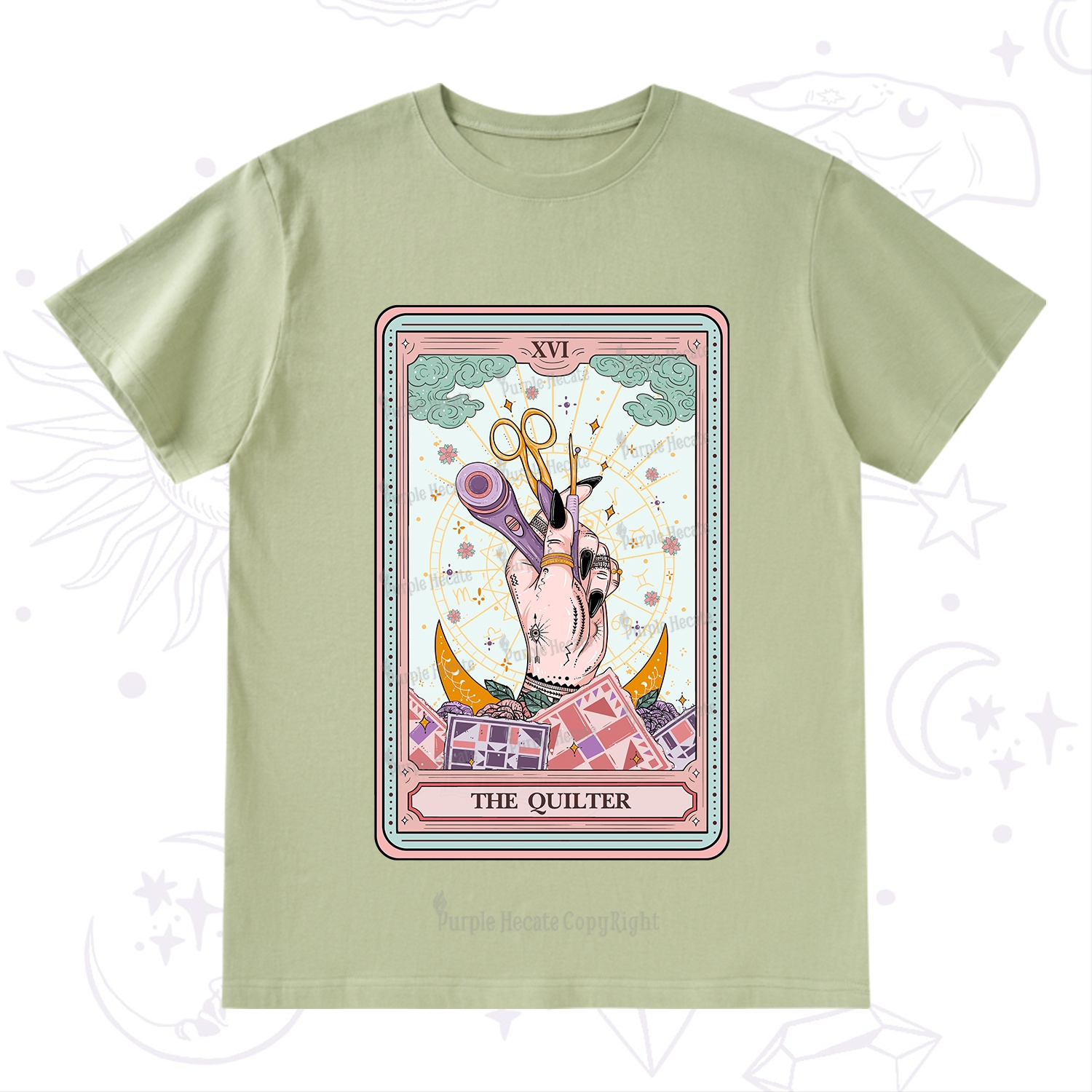 Purplehecate The Quilter Tarot Card T-Shirt