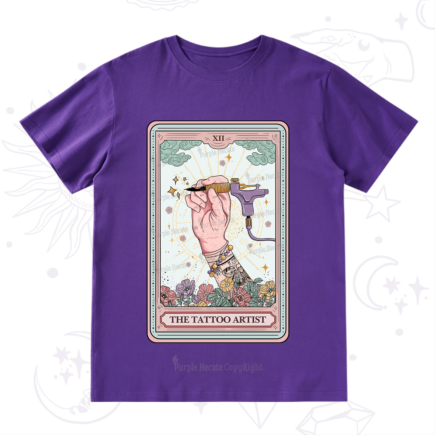 Purplehecate The Tattoo Artist Tarot Card T-Shirt