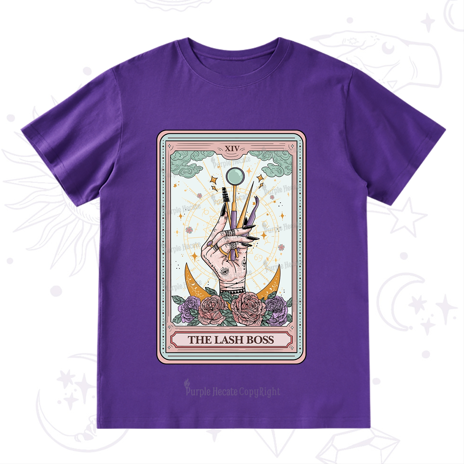 Purplehecate The Lash Boss Tarot Card T-Shirt