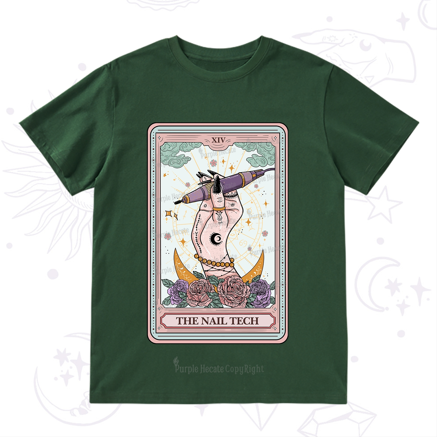 Purplehecate The Nail Tech Tarot Card T-Shirt