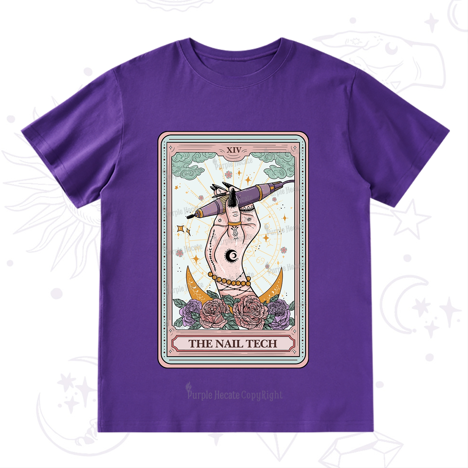 Purplehecate The Nail Tech Tarot Card T-Shirt