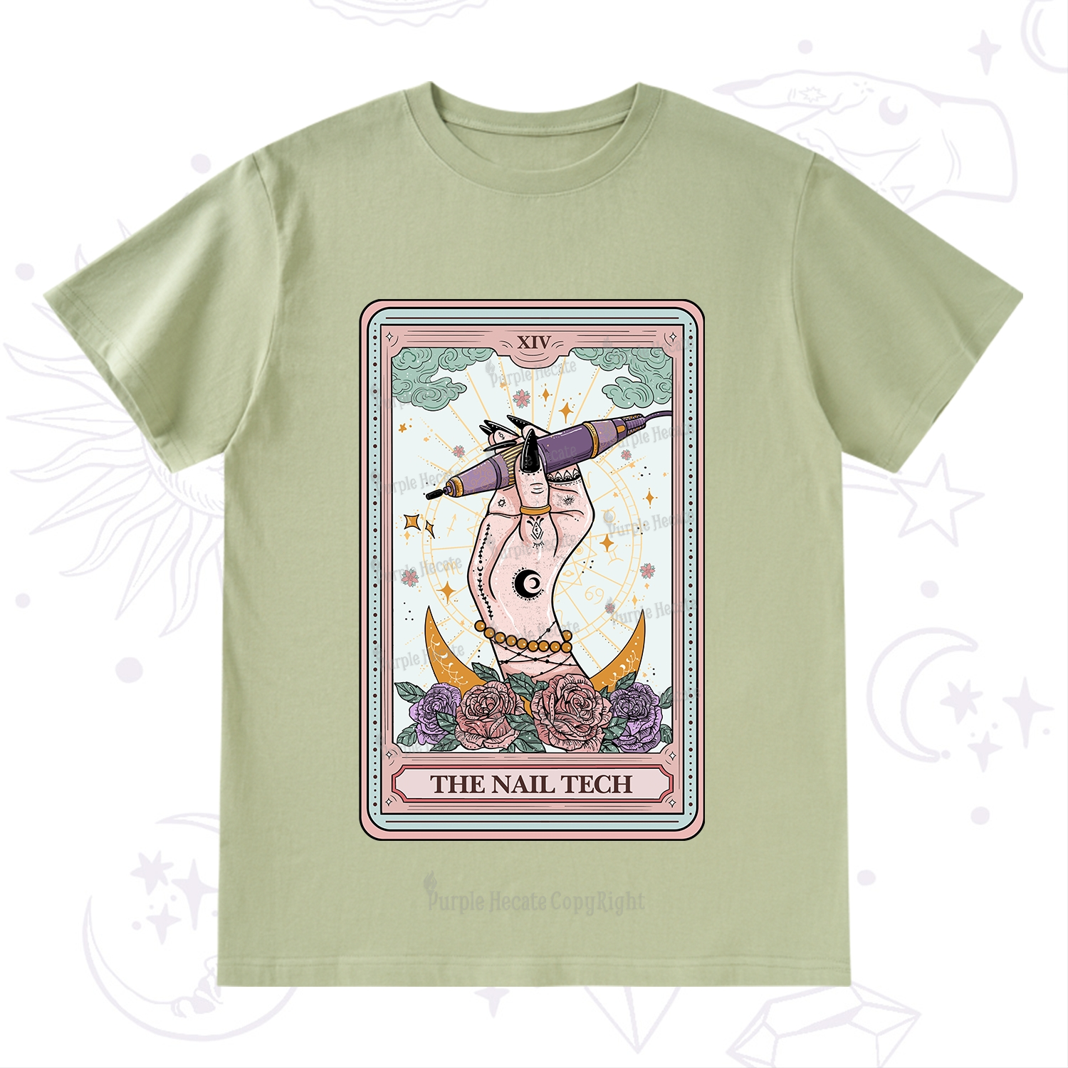 Purplehecate The Nail Tech Tarot Card T-Shirt