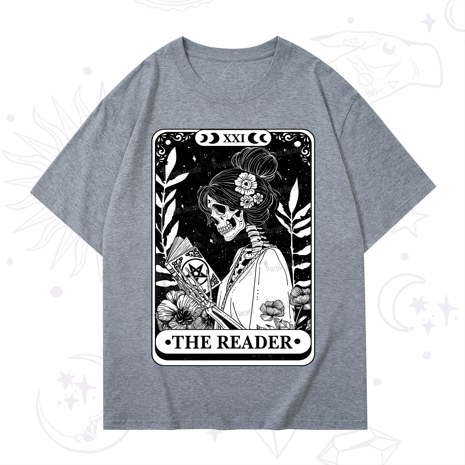 Purplehecate The Reader Skeleton Tarot T-Shirt