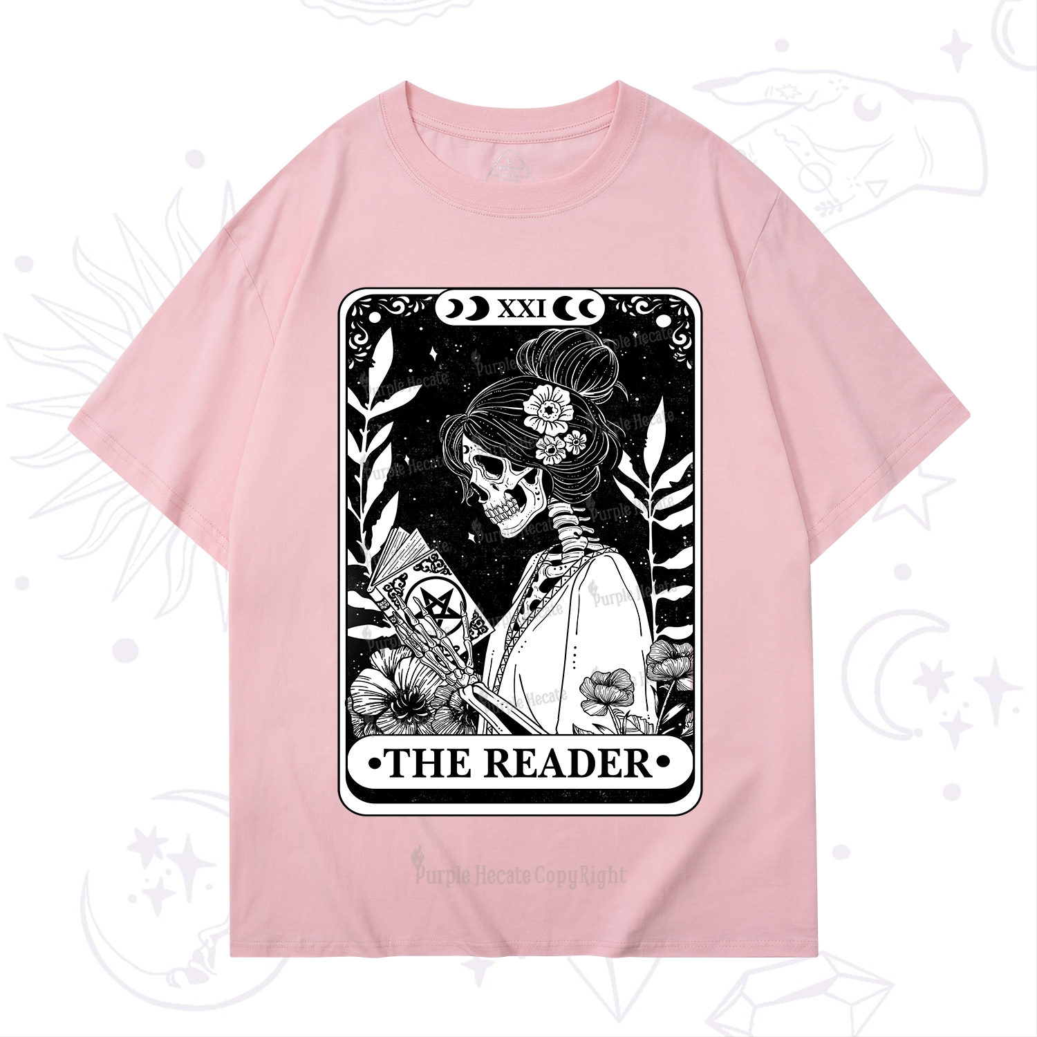 Purplehecate The Reader Skeleton Tarot T-Shirt
