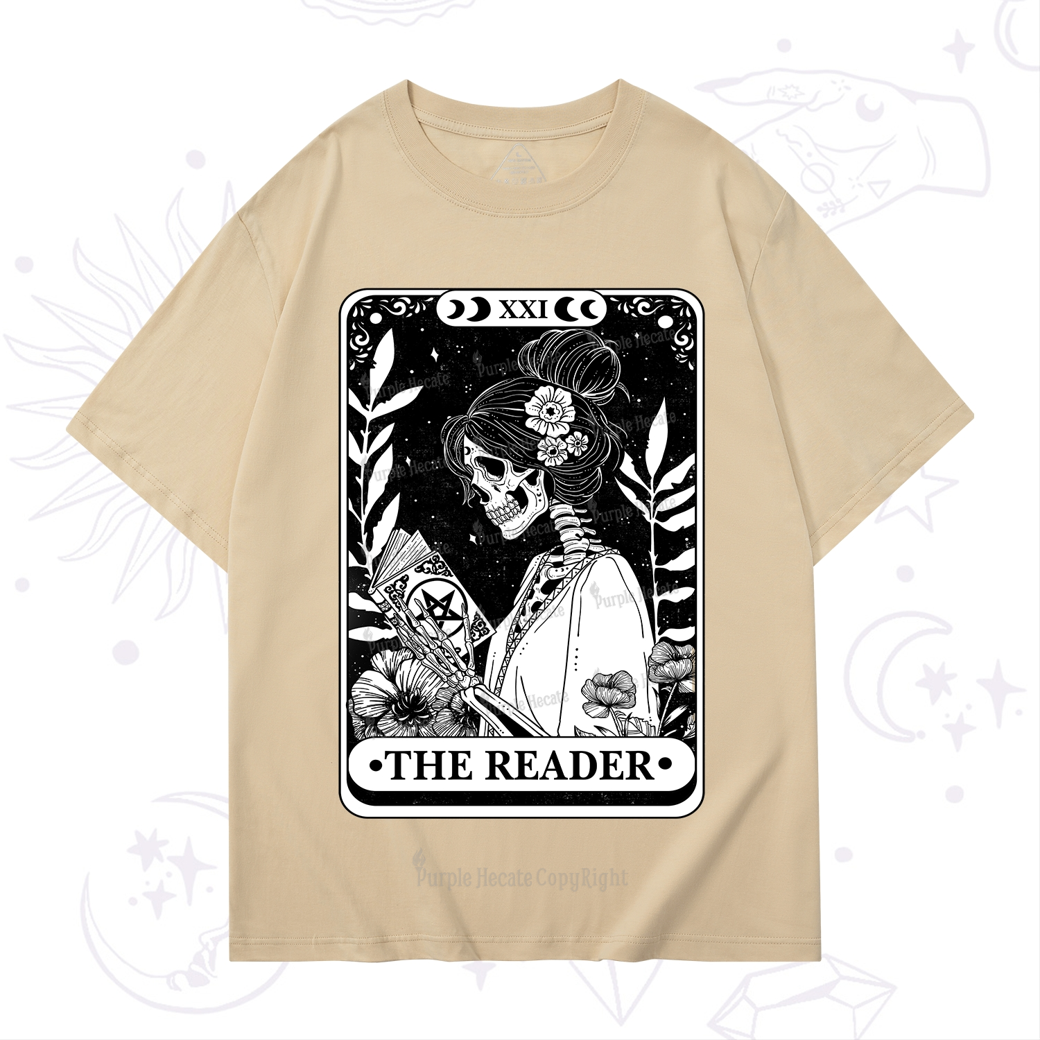 Purplehecate The Reader Skeleton Tarot T-Shirt