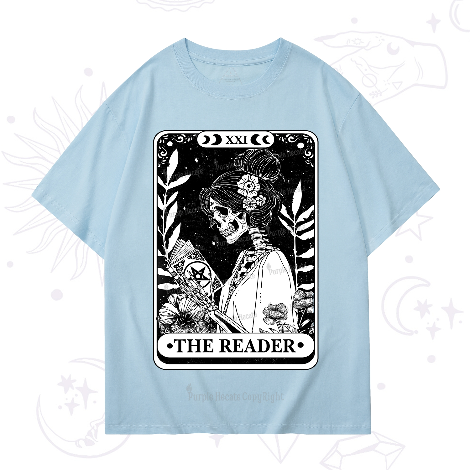 Purplehecate The Reader Skeleton Tarot T-Shirt