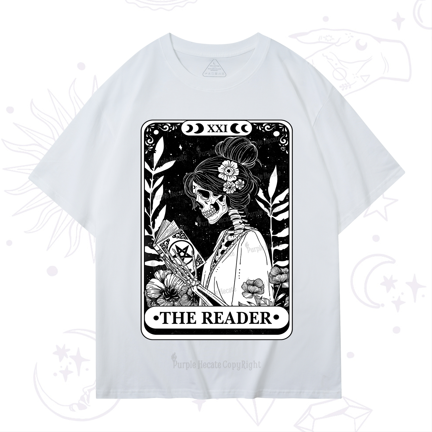 Purplehecate The Reader Skeleton Tarot T-Shirt
