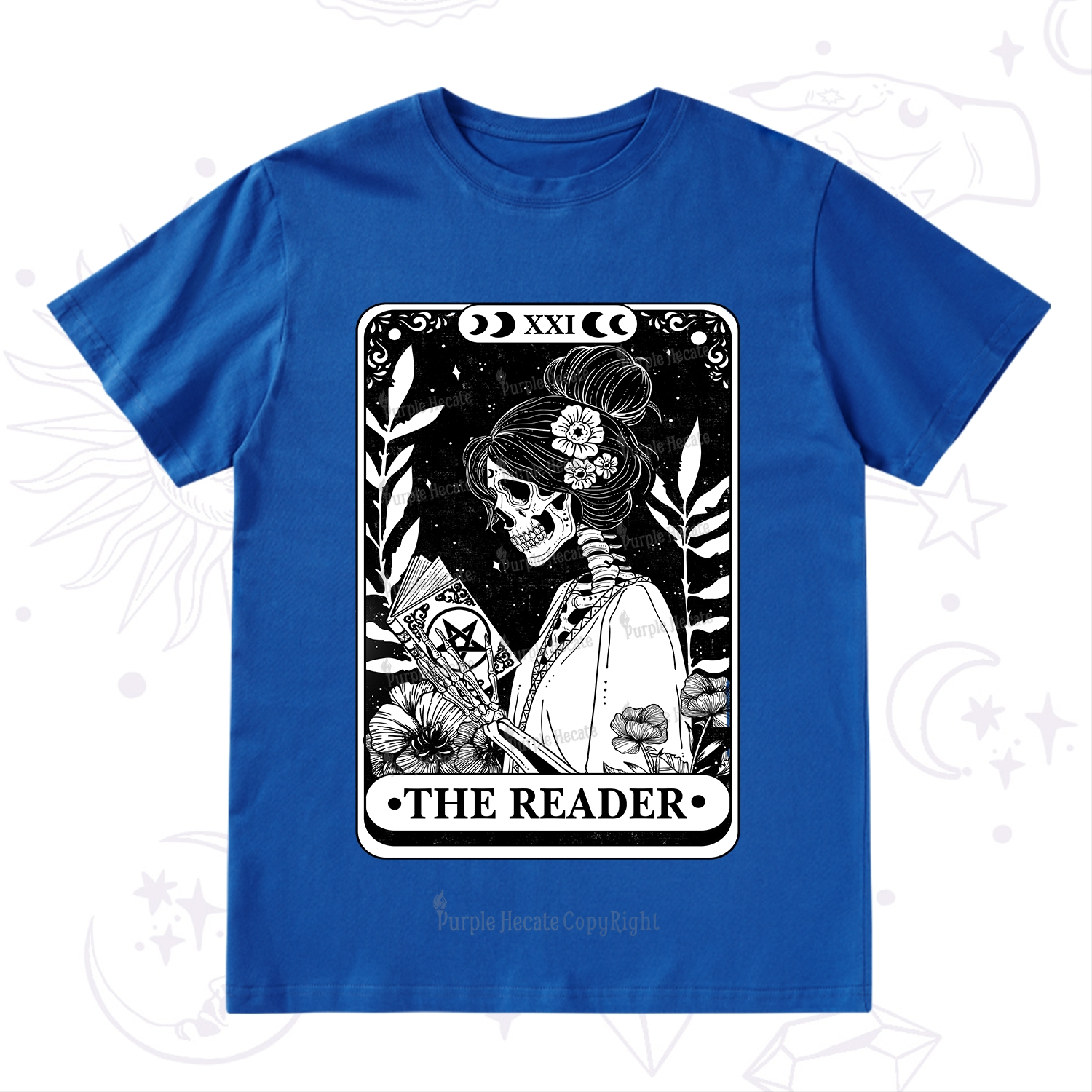 Purplehecate The Reader Skeleton Tarot T-Shirt