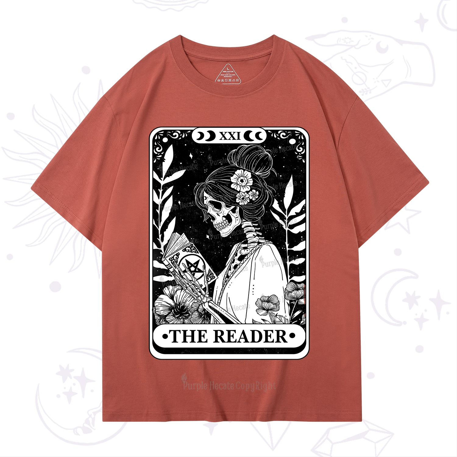 Purplehecate The Reader Skeleton Tarot T-Shirt