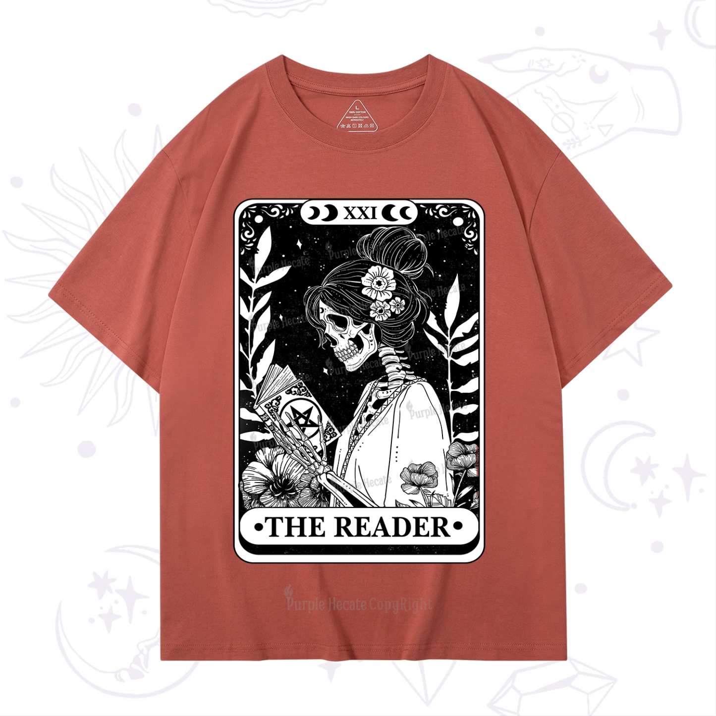 Purplehecate The Reader Skeleton Tarot T-Shirt
