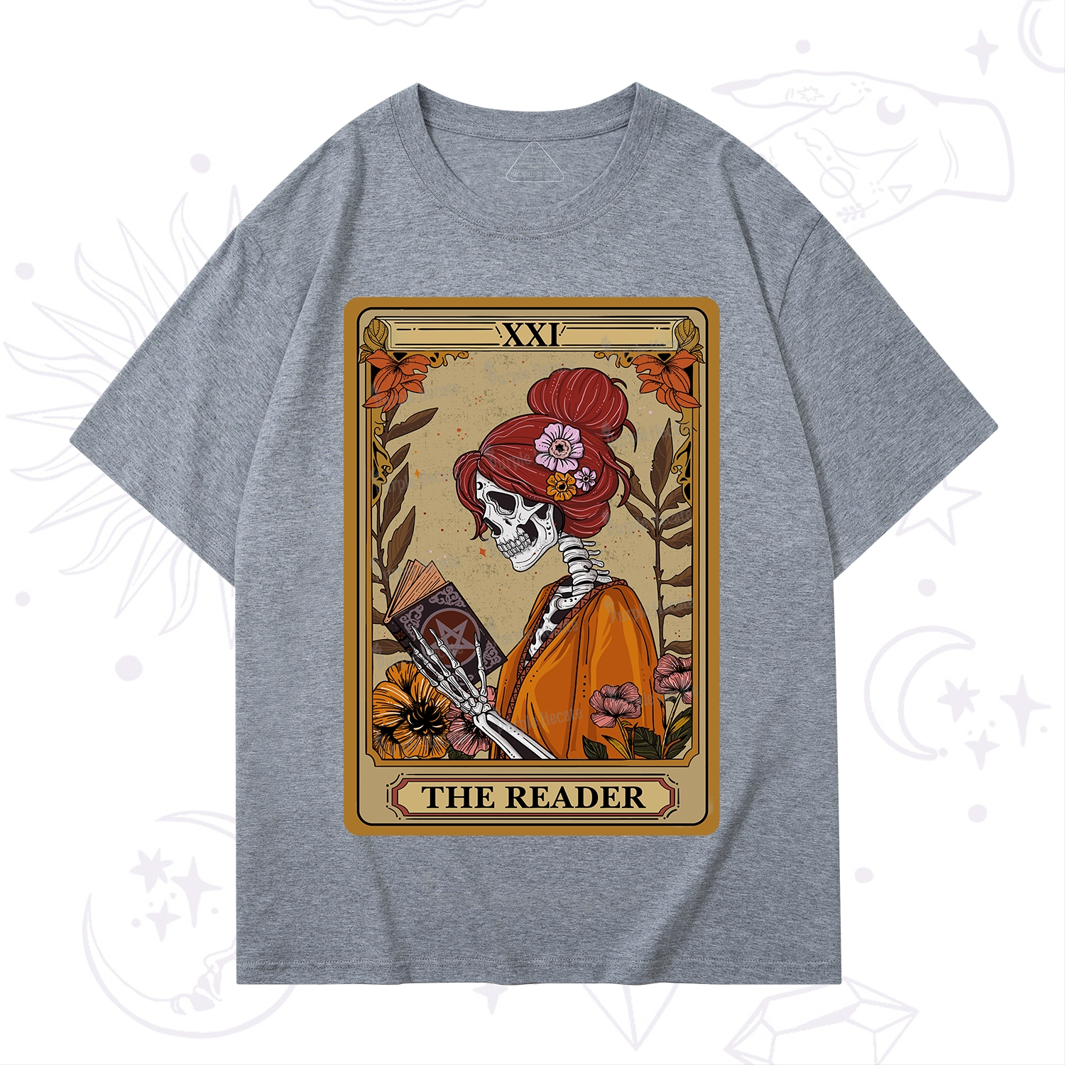Purplehecate The Reader Tarot Card Skeleton T-Shirt