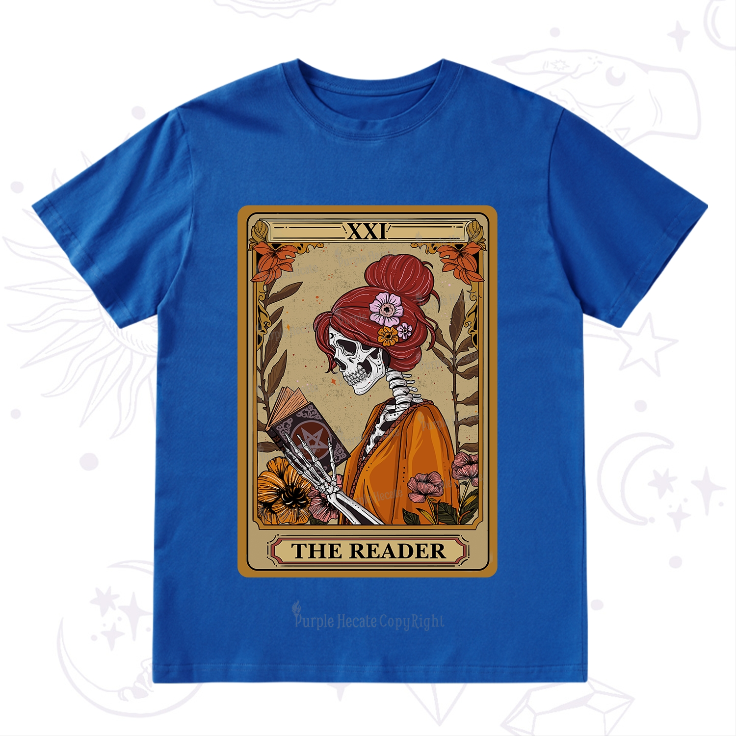 Purplehecate The Reader Tarot Card Skeleton T-Shirt