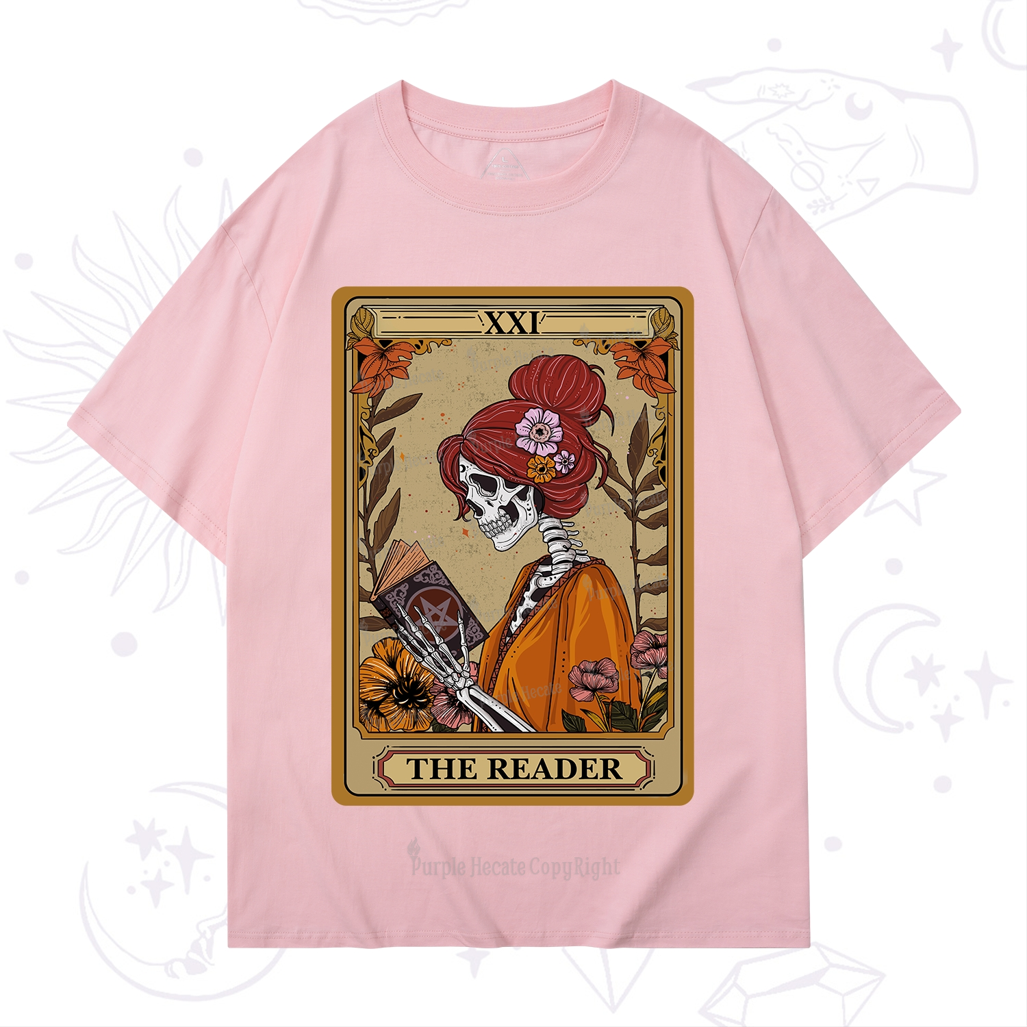 Purplehecate The Reader Tarot Card Skeleton T-Shirt