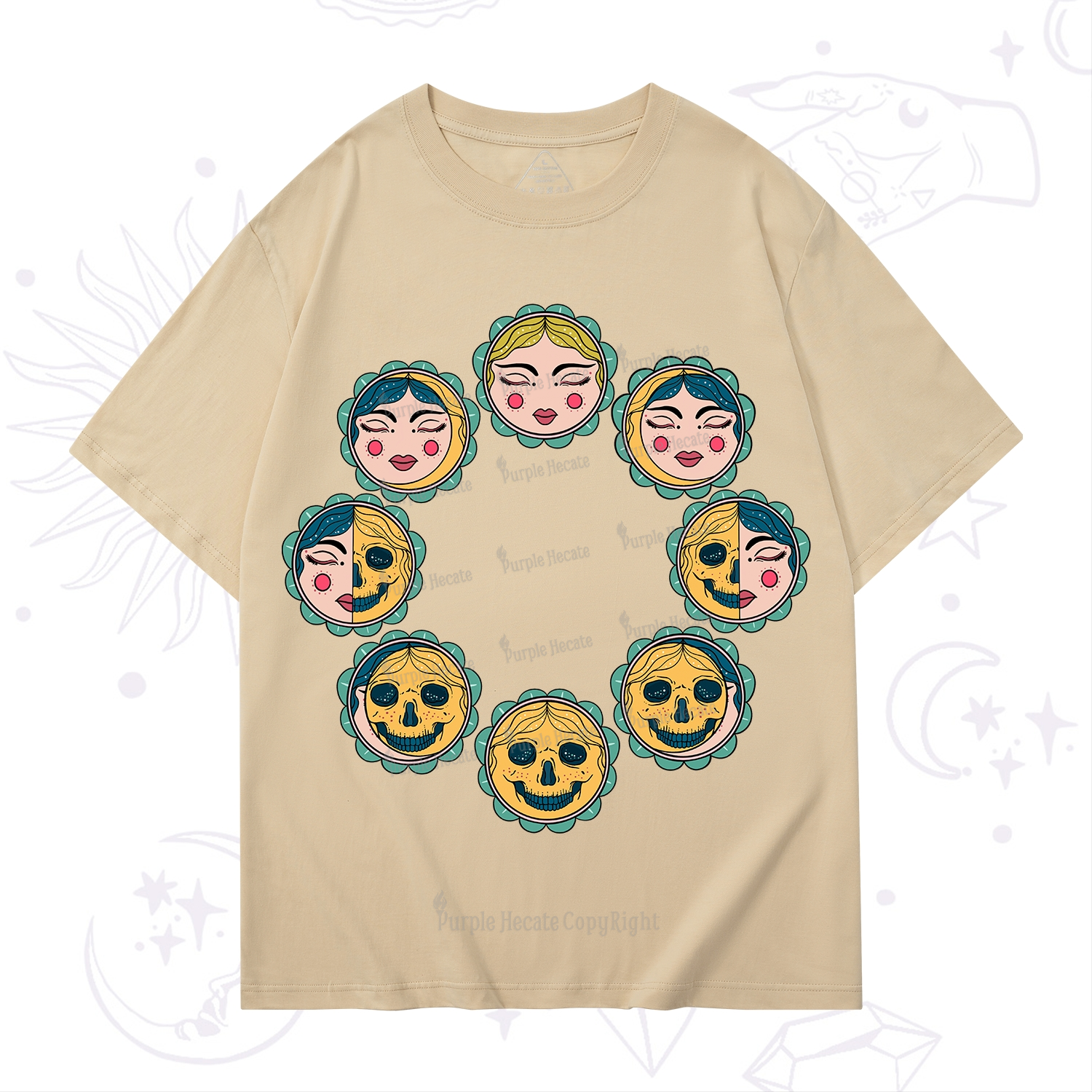 Purplehecate Lunar Skull Cycle T-Shirt