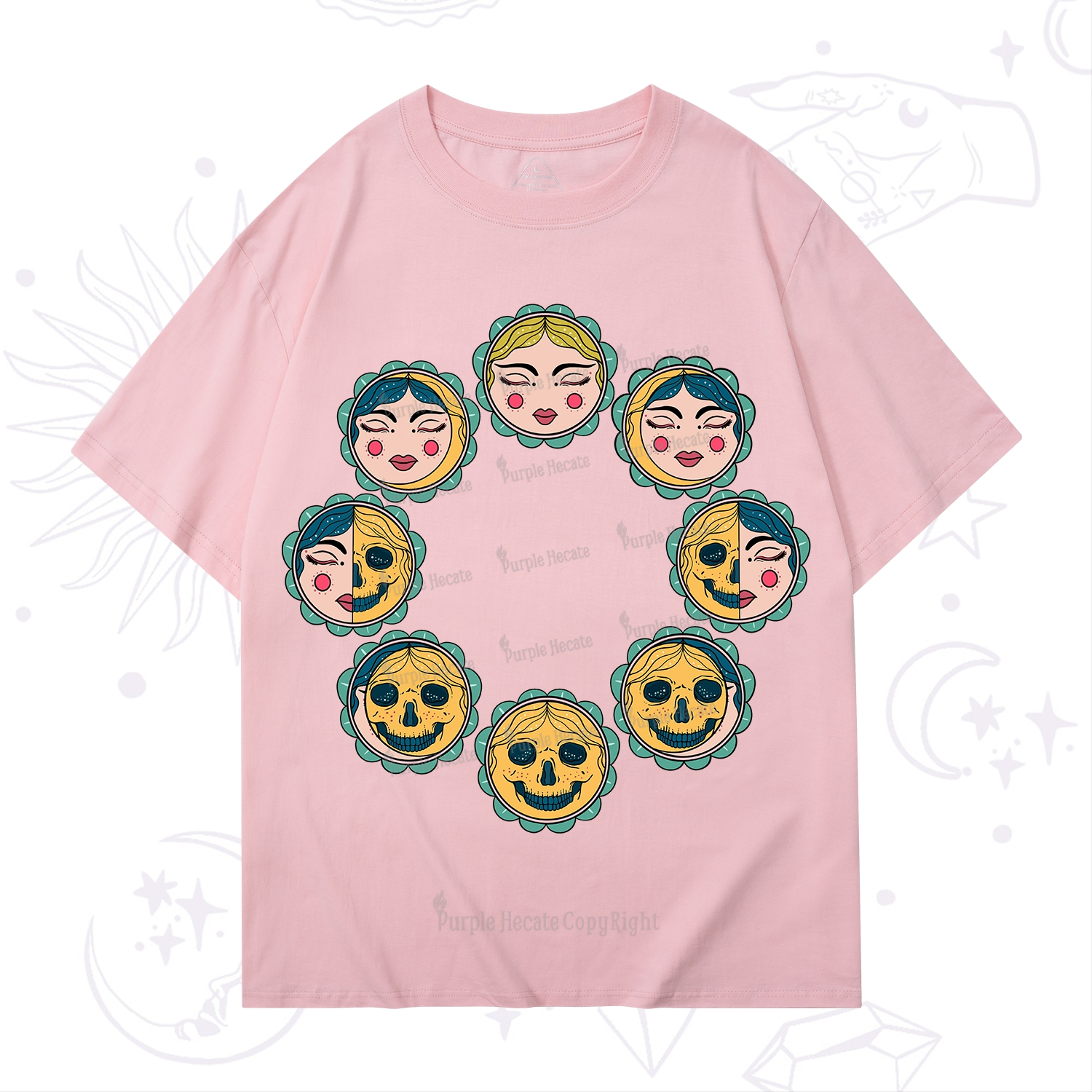 Purplehecate Lunar Skull Cycle T-Shirt